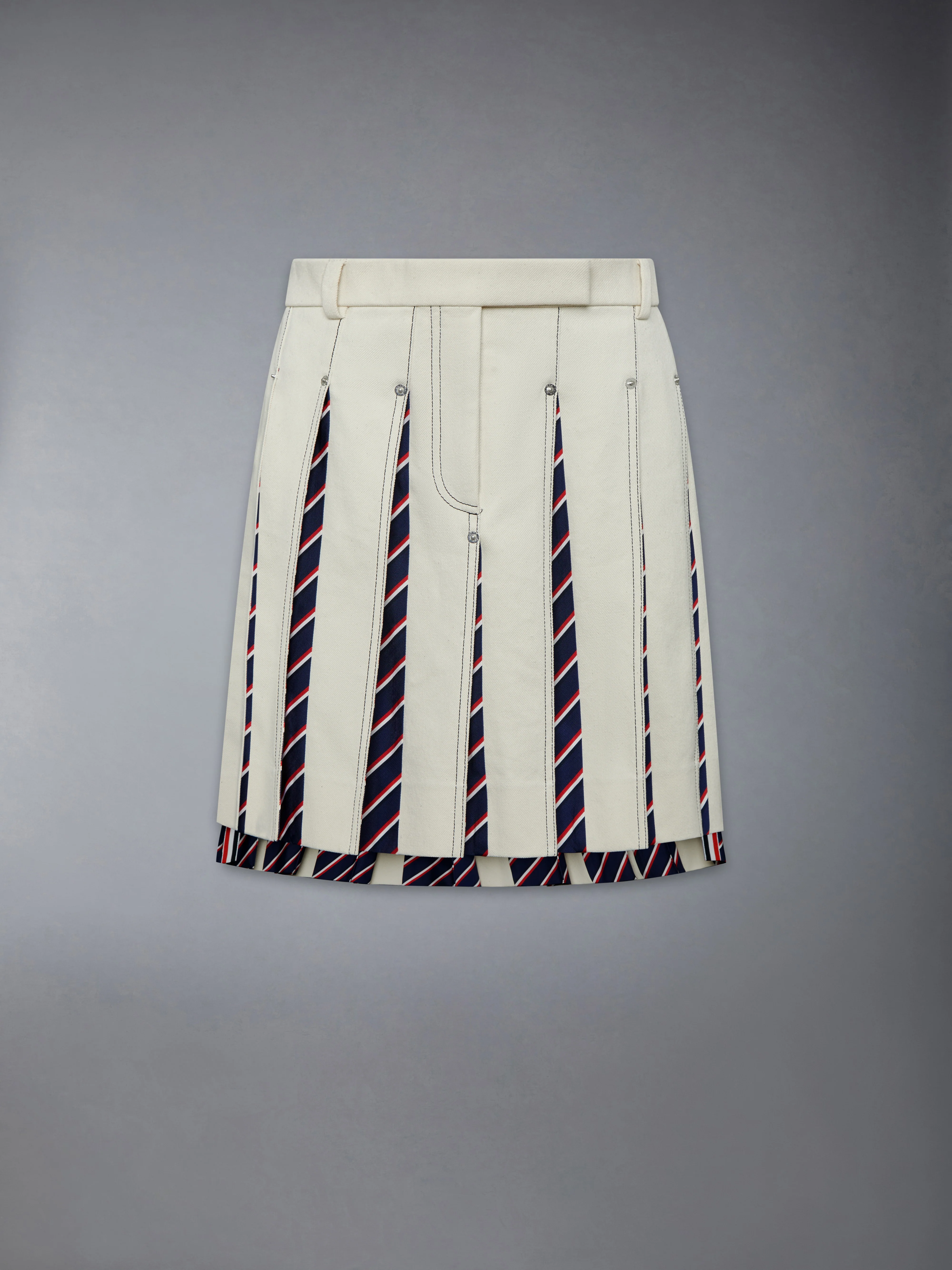 DENIM LOW RISE PLEATED SKIRT - Image 7