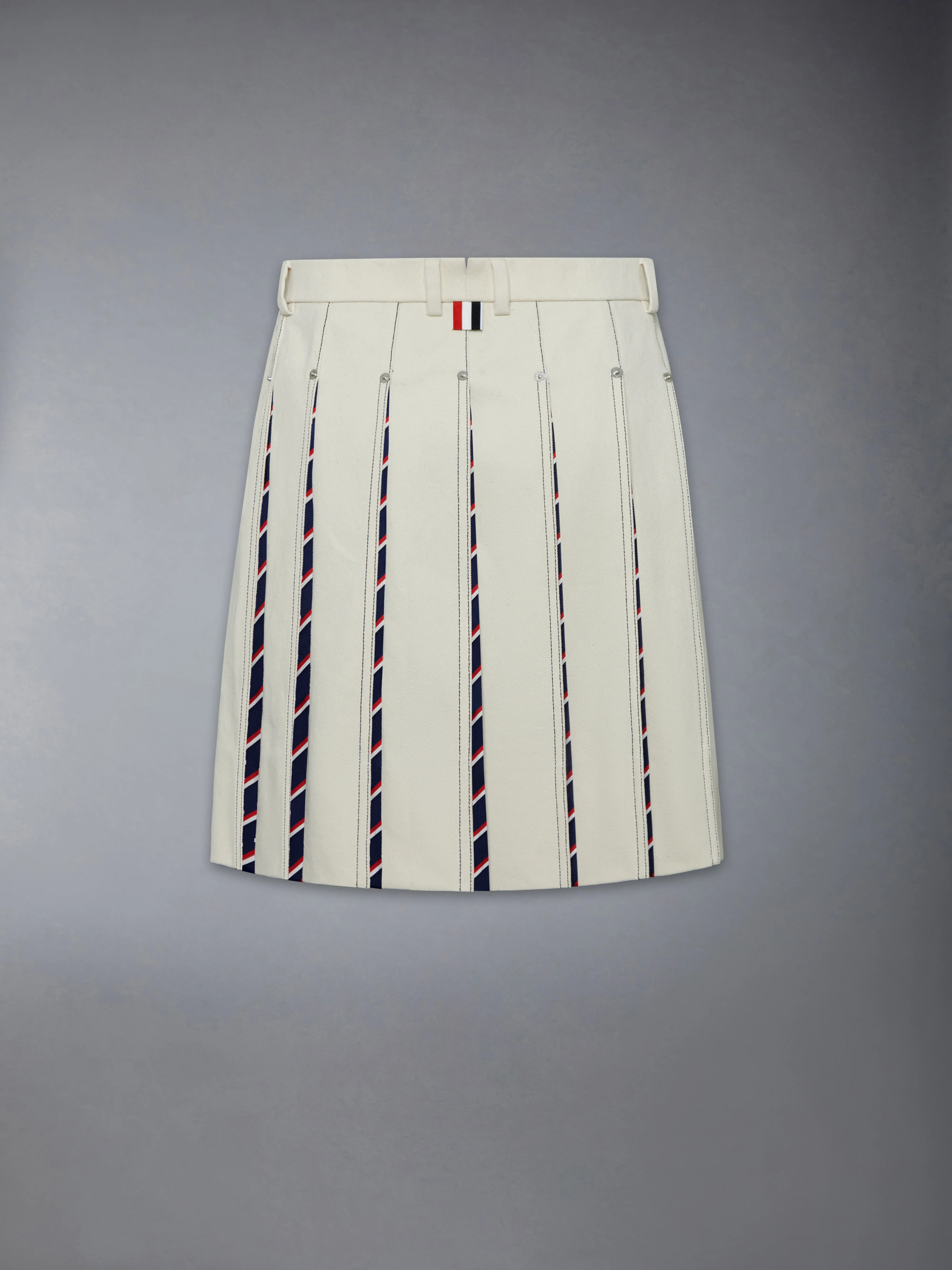 DENIM LOW RISE PLEATED SKIRT - Image 8
