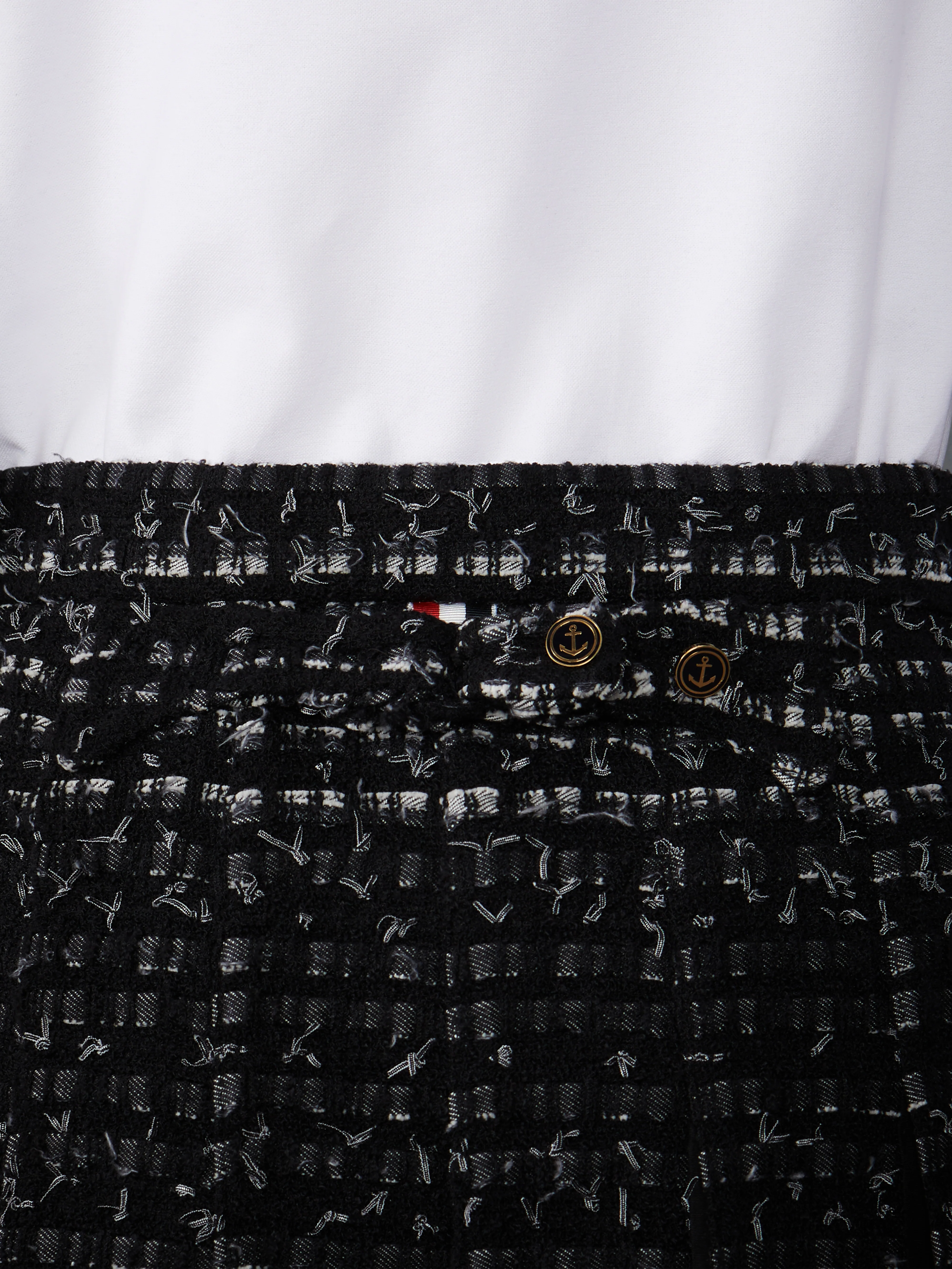 DENIM RIBBON TWEED CLASSIC RISE MIDI PLEATED SKIRT - Image 6
