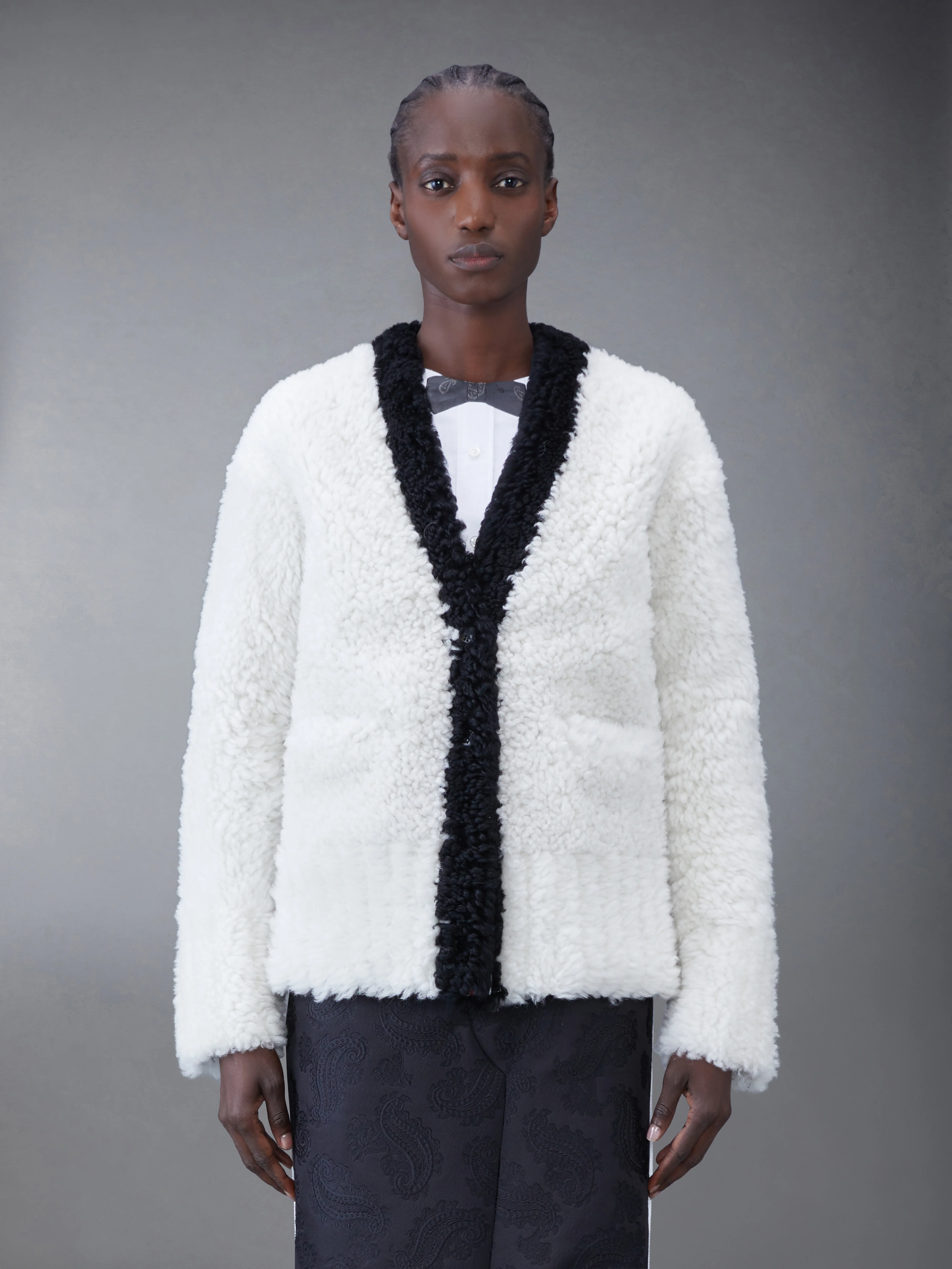 Dyed Shearling Cardigan