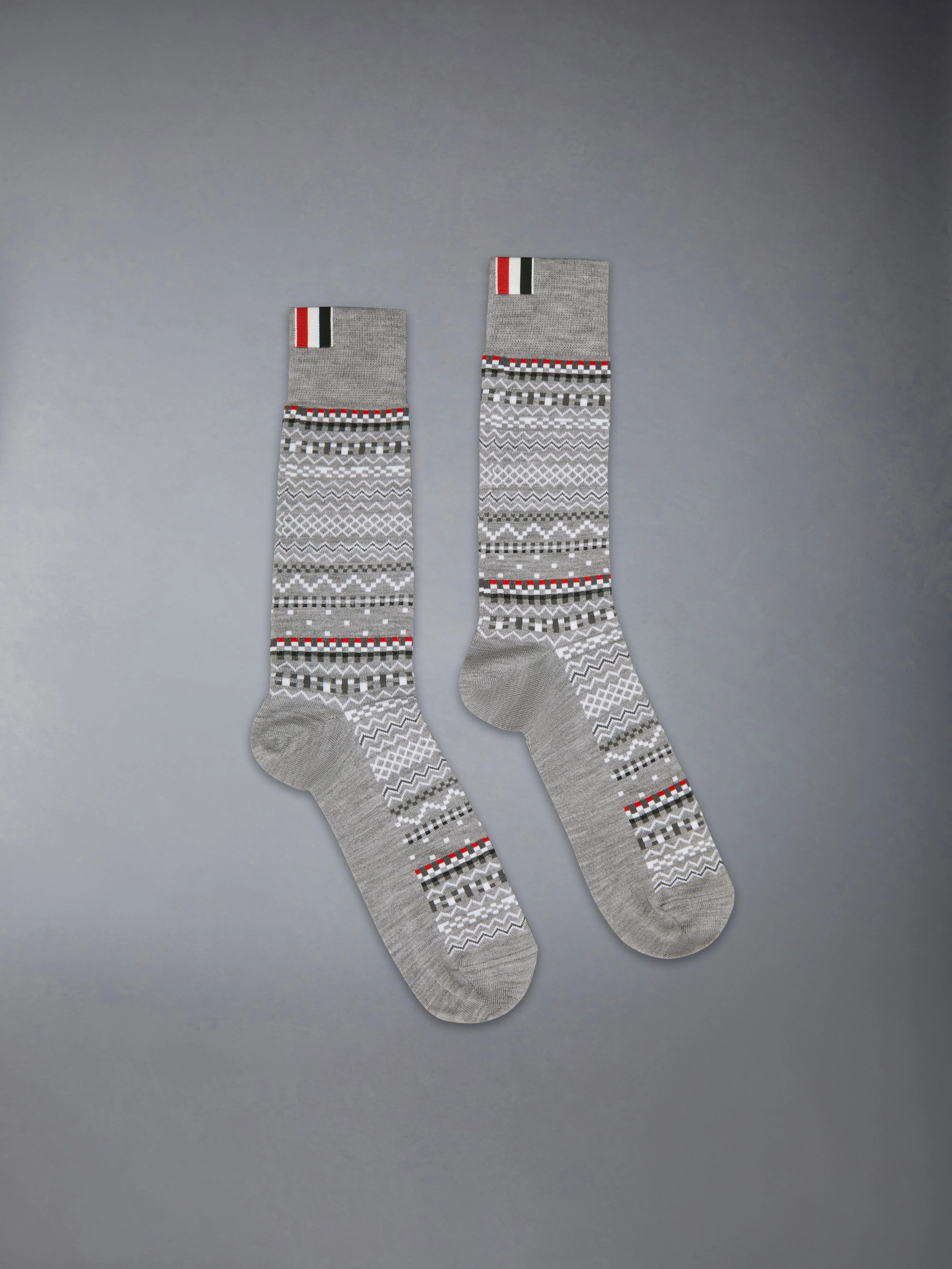 FAIR ISLE JACQUARD MERINO WOOL SOCKS