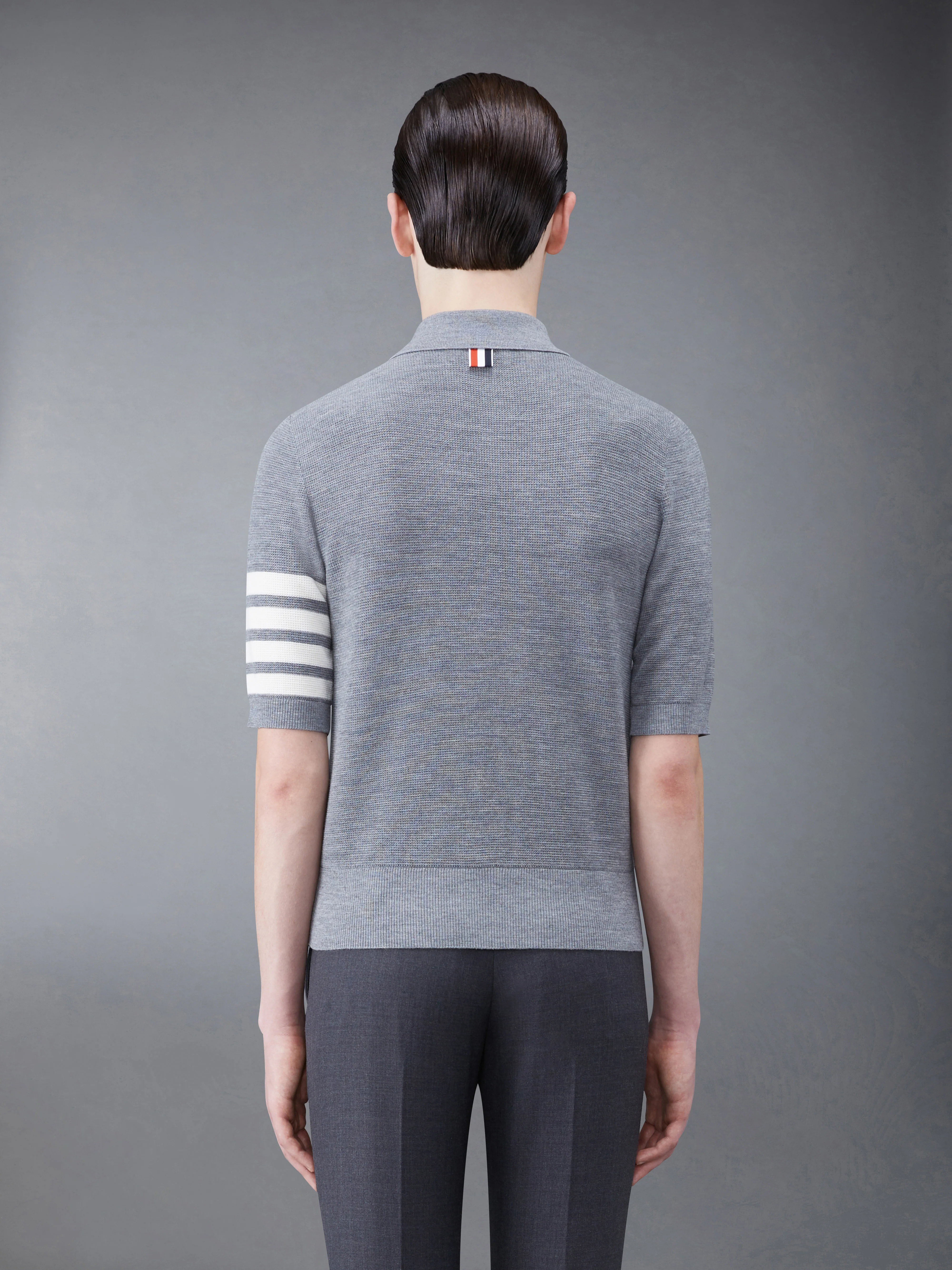Fine Merino Waffle 4-Bar Short Sleeve Polo - Image 2