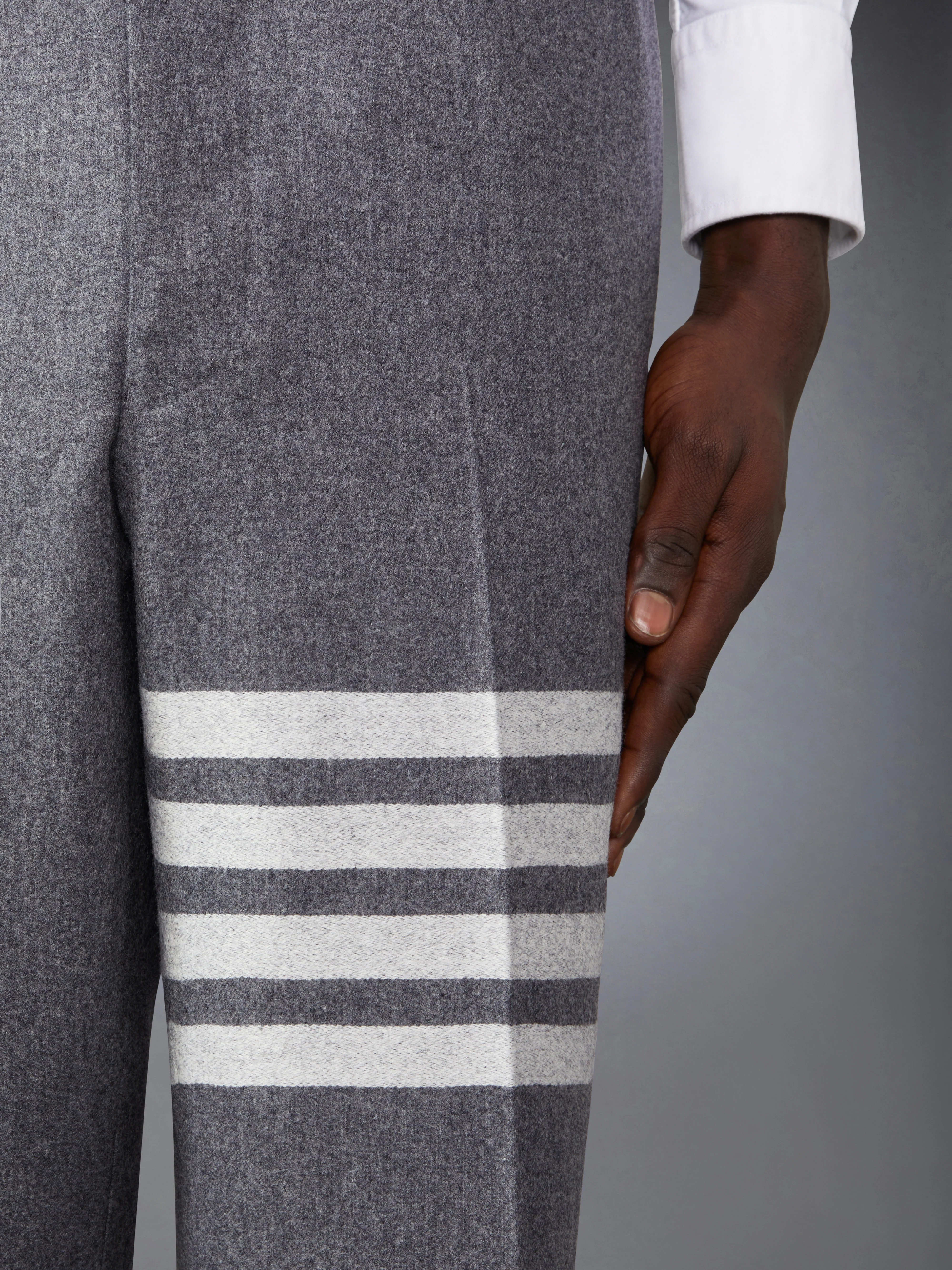 FLANNEL 4-BAR LOW RISE BACKSTRAP TROUSERS - Image 5