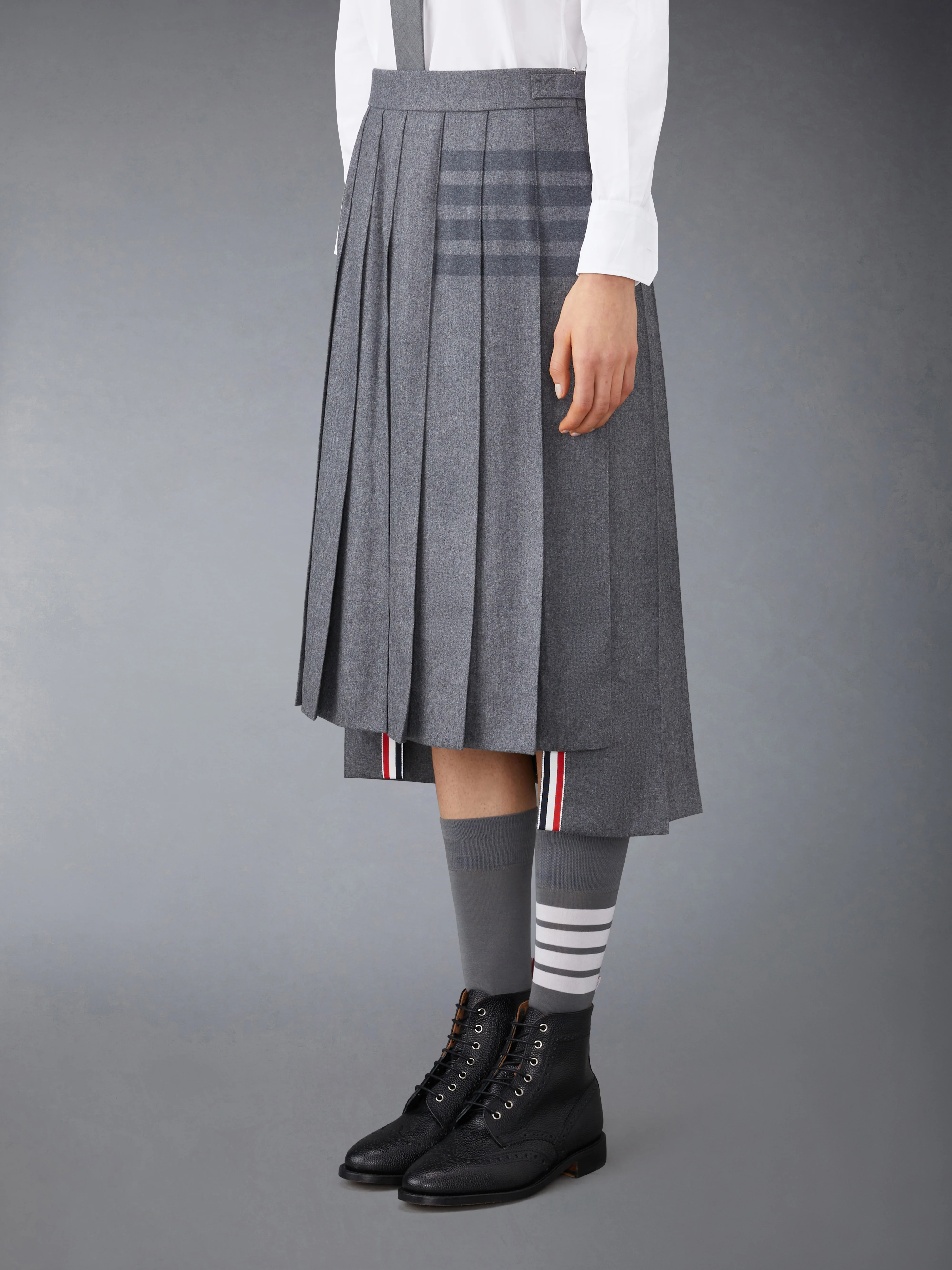 FLANNEL 4-BAR MIDI PLEATED SKIRT - Image 2