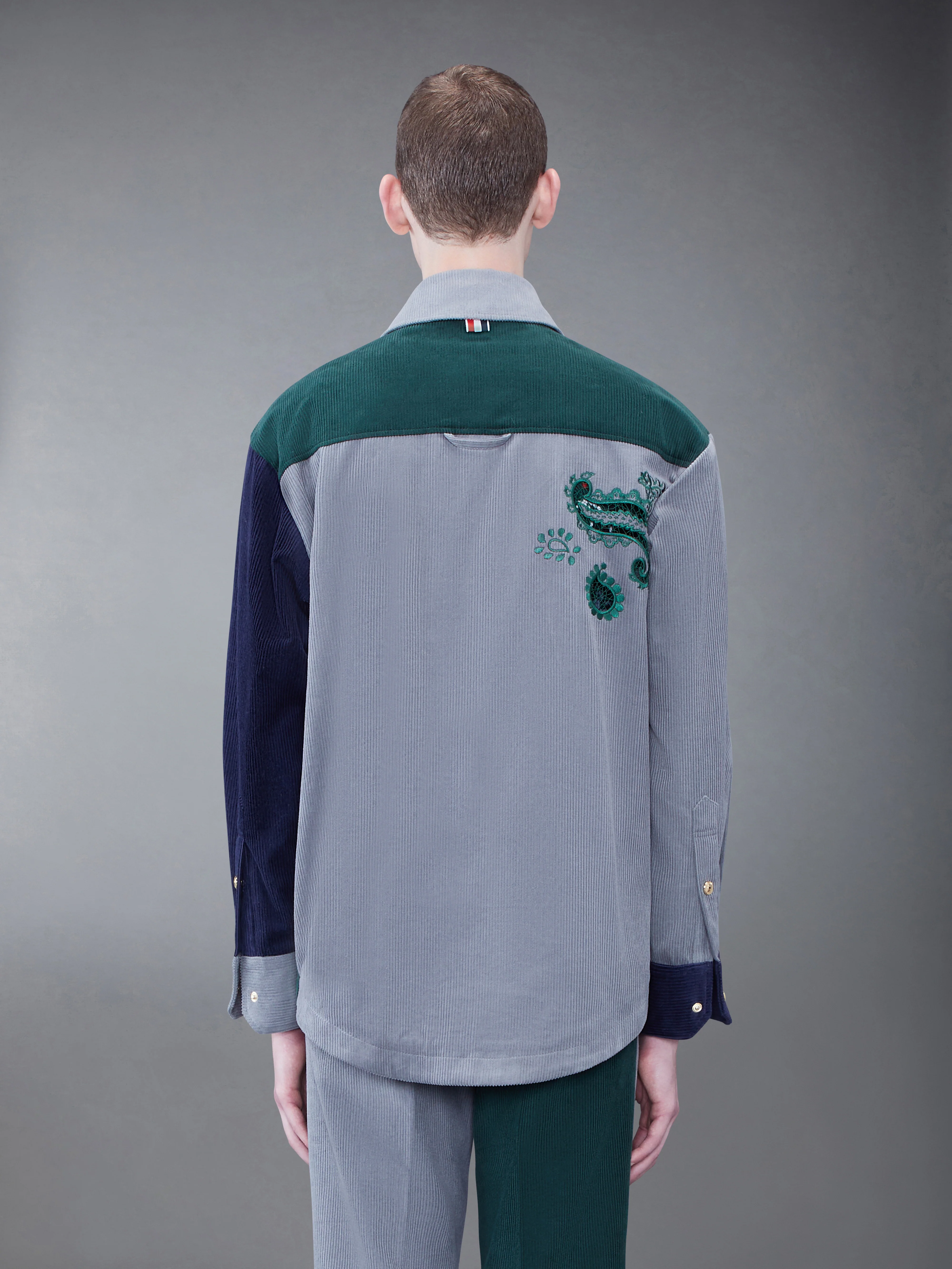 Fun-Mix Corduroy Paisley Patch Shirt Jacket - Image 2