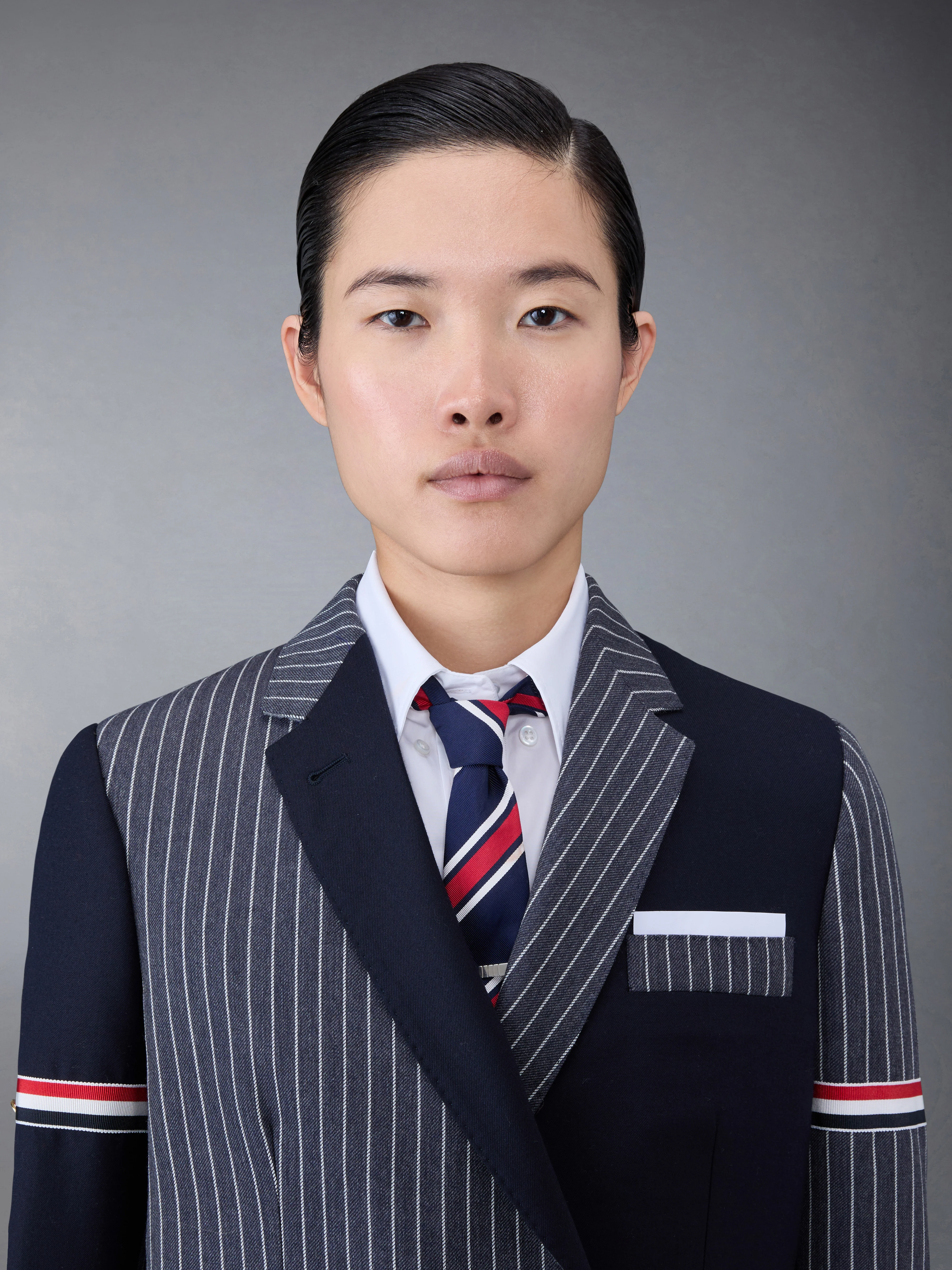 Fun-Mix Pinstripe and Super 120's Armband Double Breasted Classic Sport Coat - Image 7