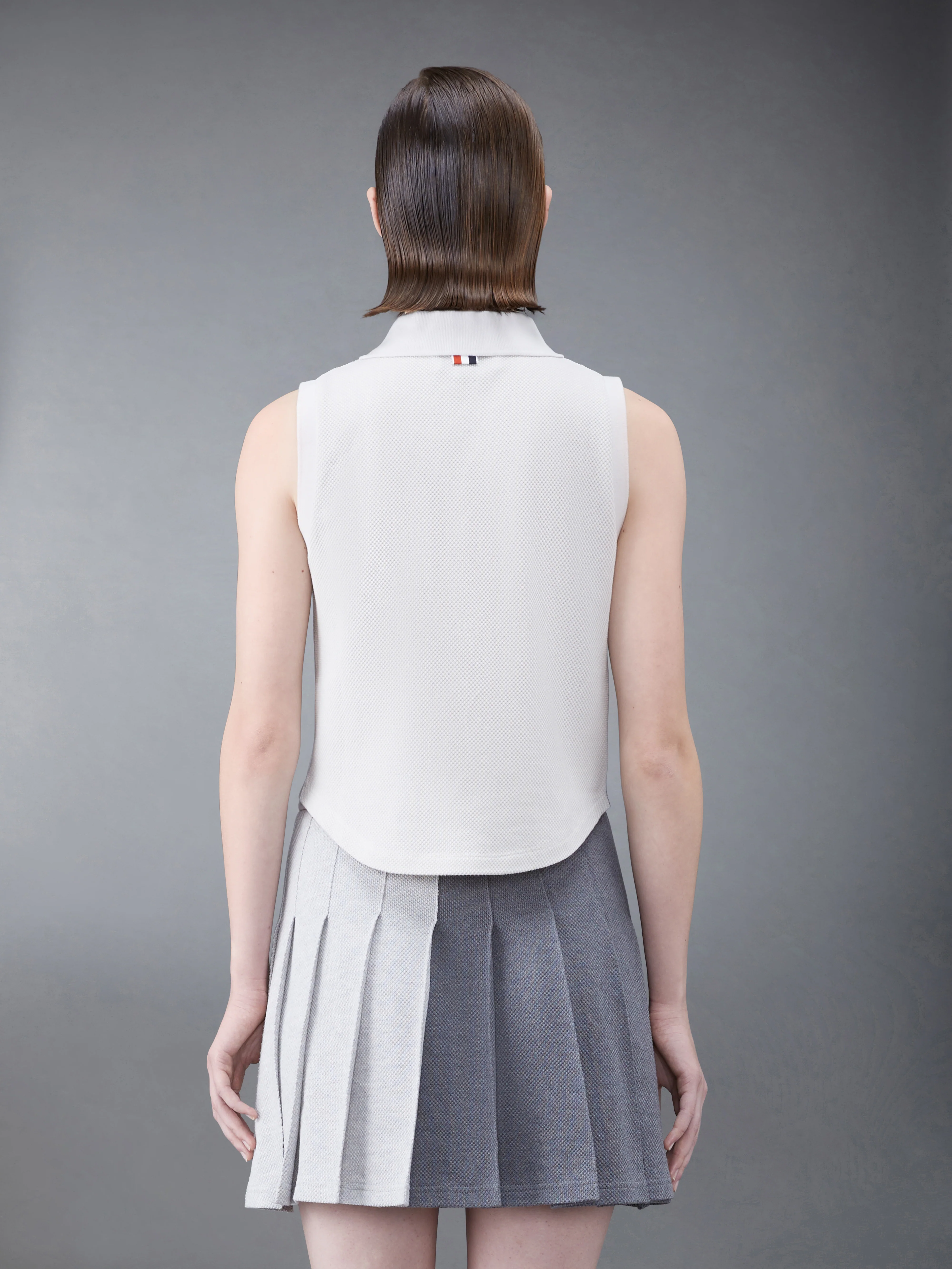 Fun-Mix Textured Cotton Tuck Sleeveless Polo - Image 2
