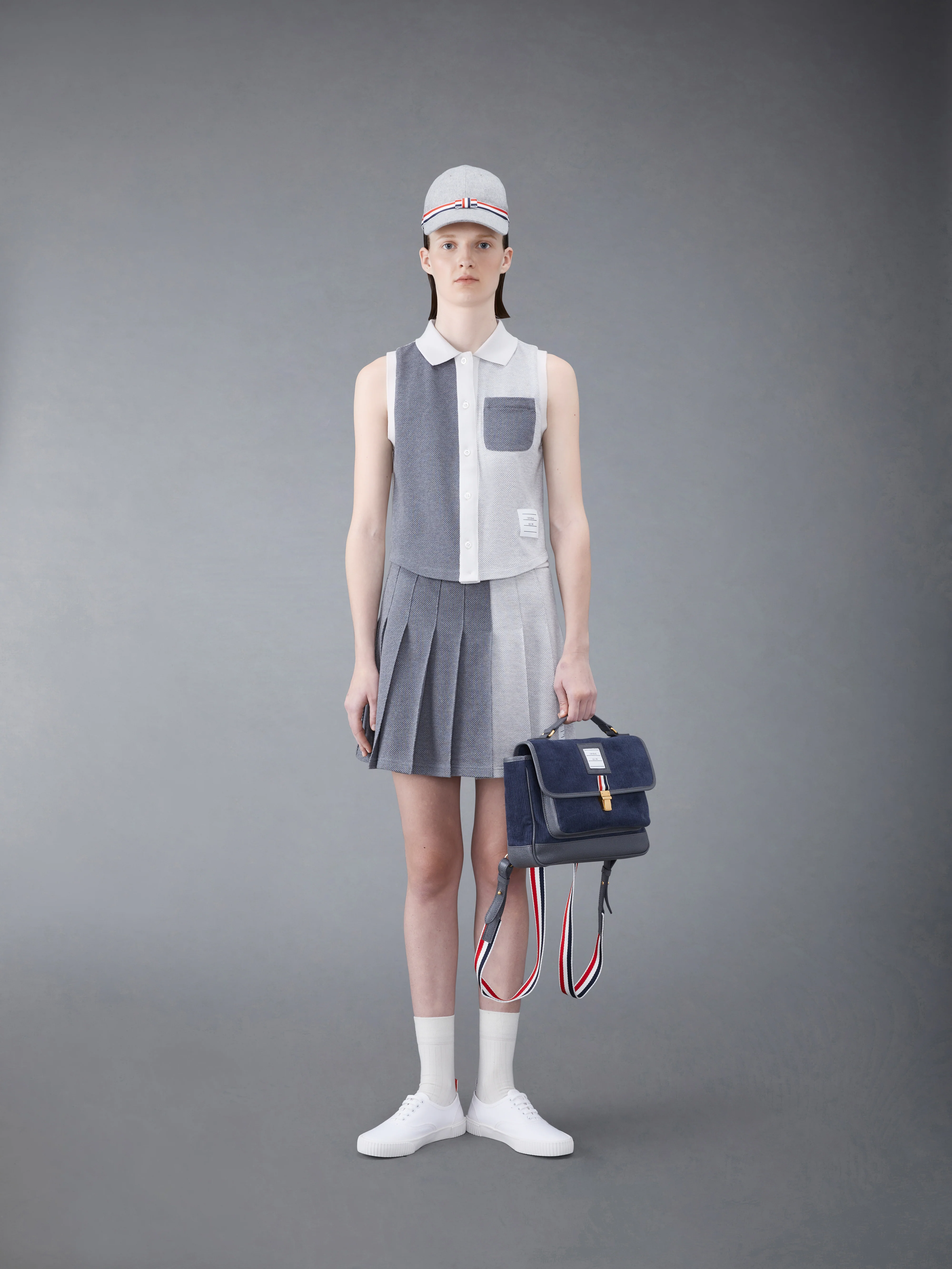 Fun-Mix Textured Cotton Tuck Sleeveless Polo - Image 3