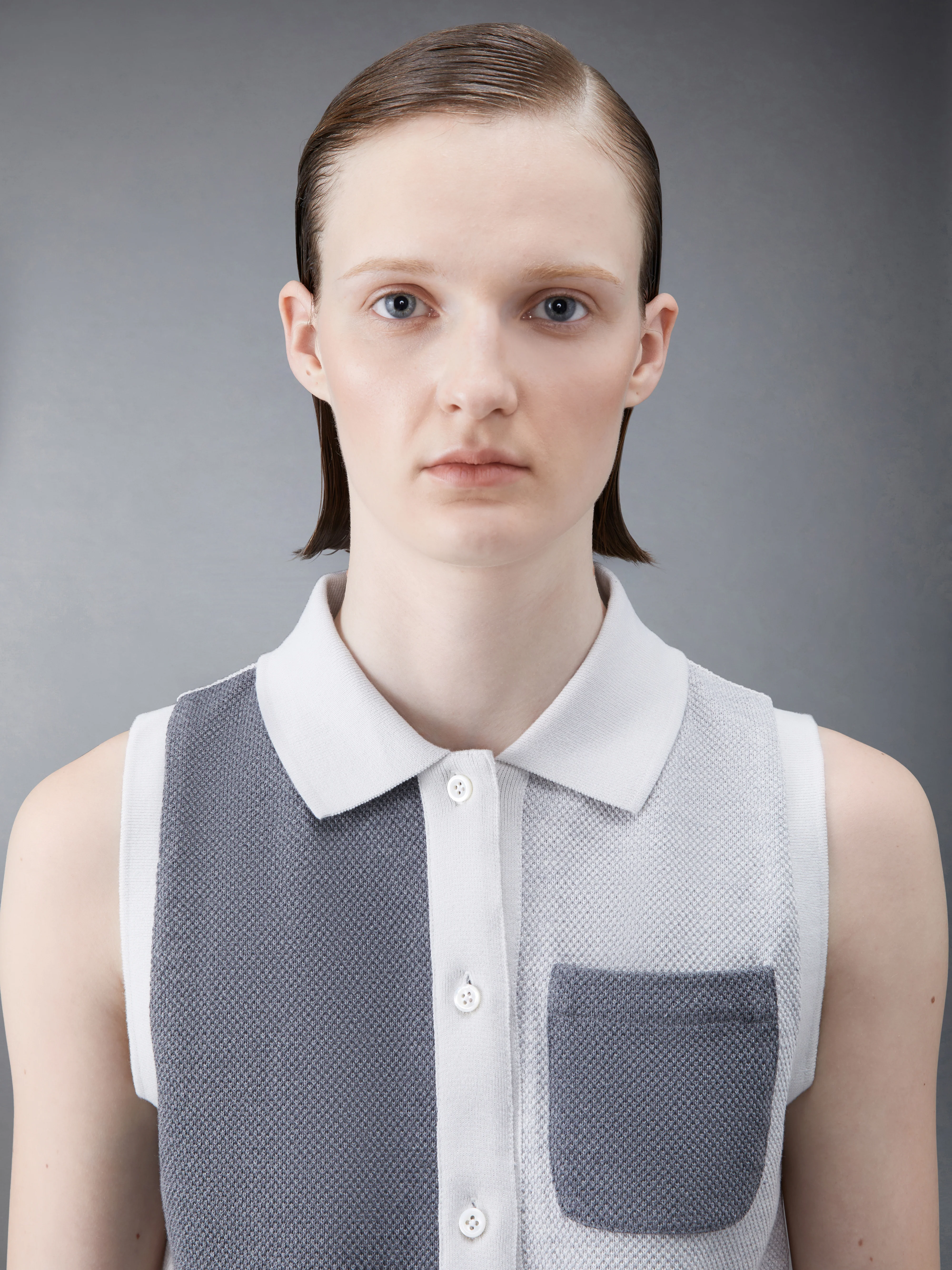 Fun-Mix Textured Cotton Tuck Sleeveless Polo - Image 5