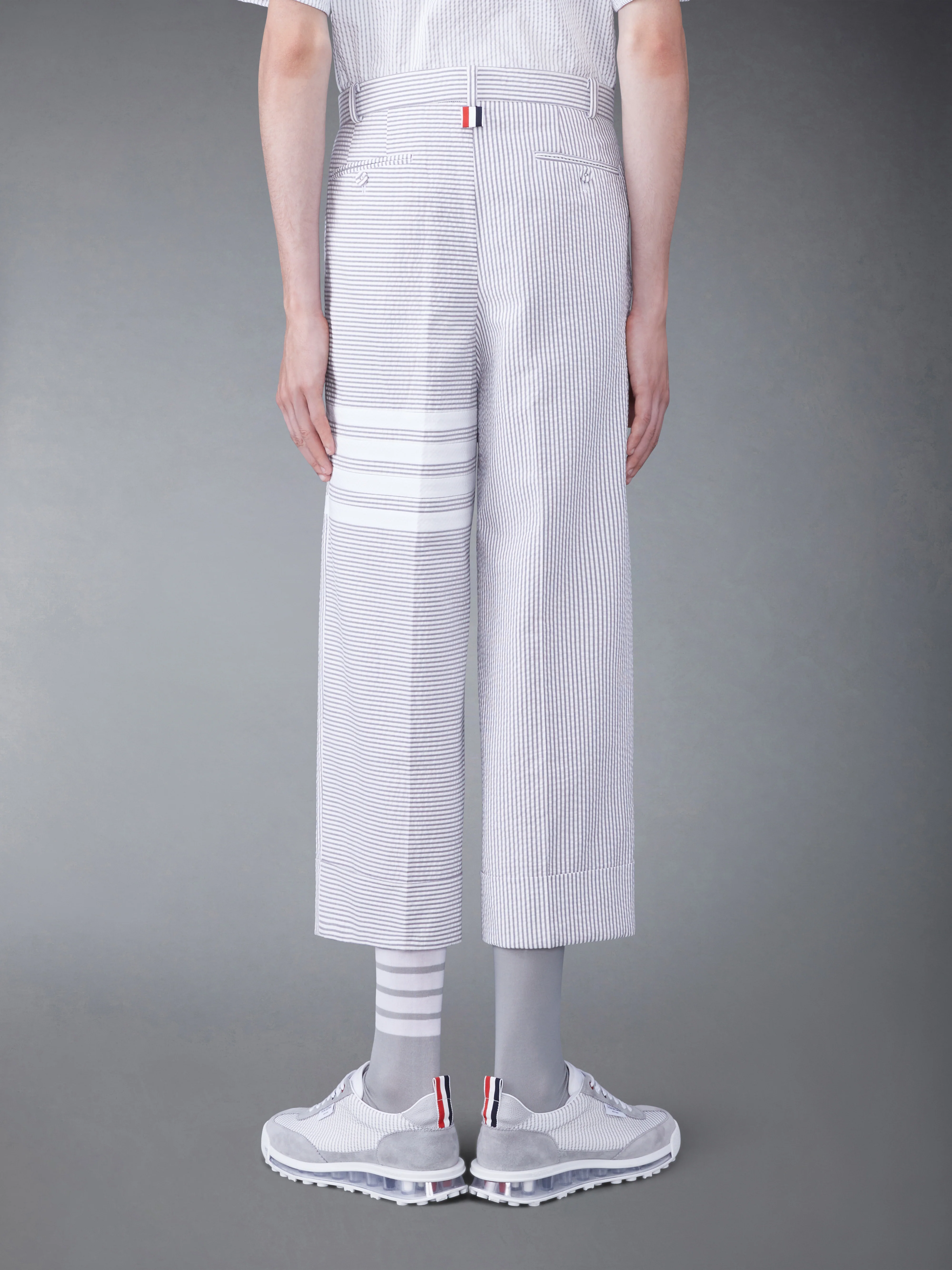 FUNMIX 4-BAR SEERSUCKER LOW RISE TROUSERS - Image 2