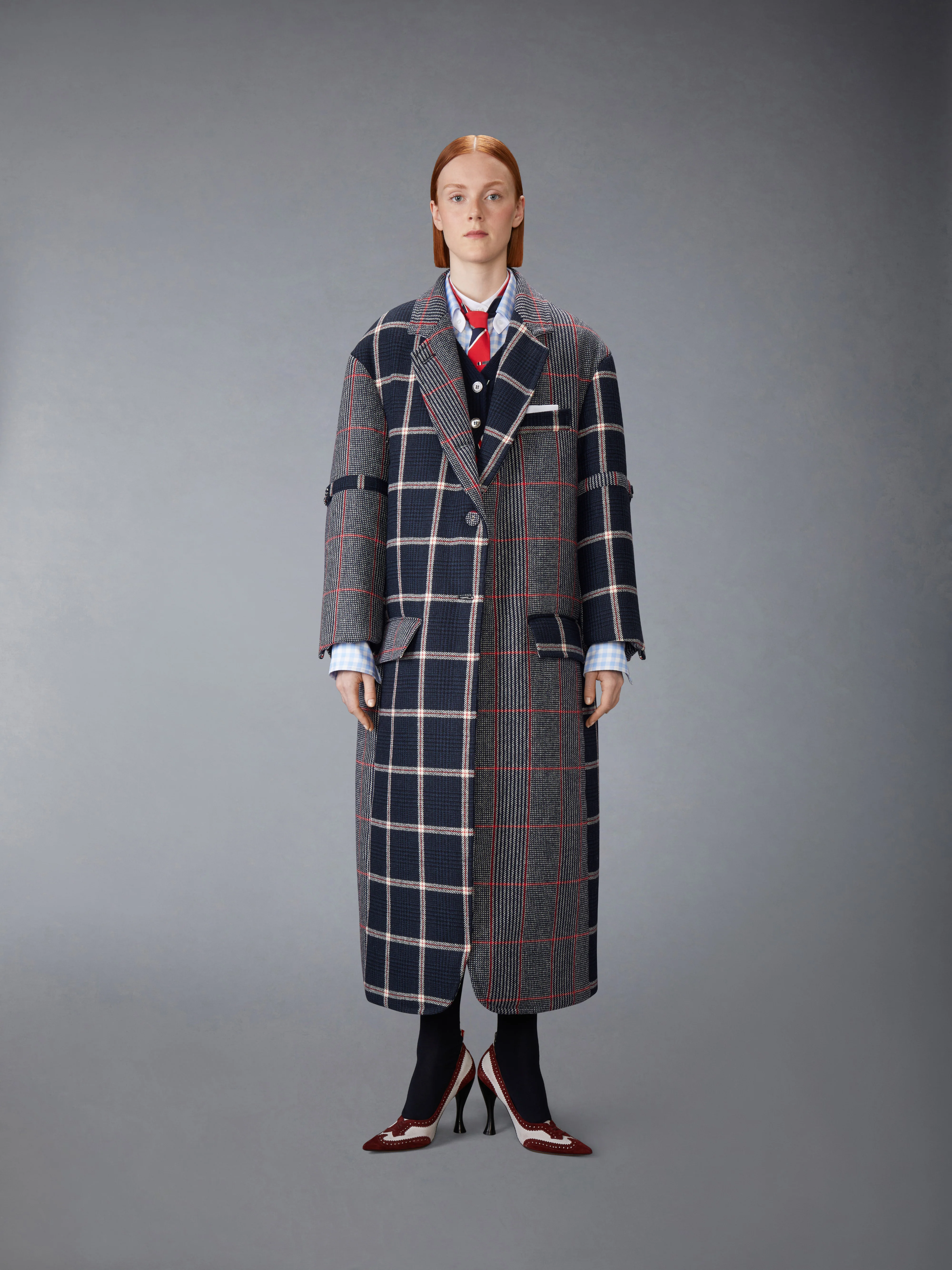FUNMIX PRINCE OF WALES ARMBAND OVERCOAT