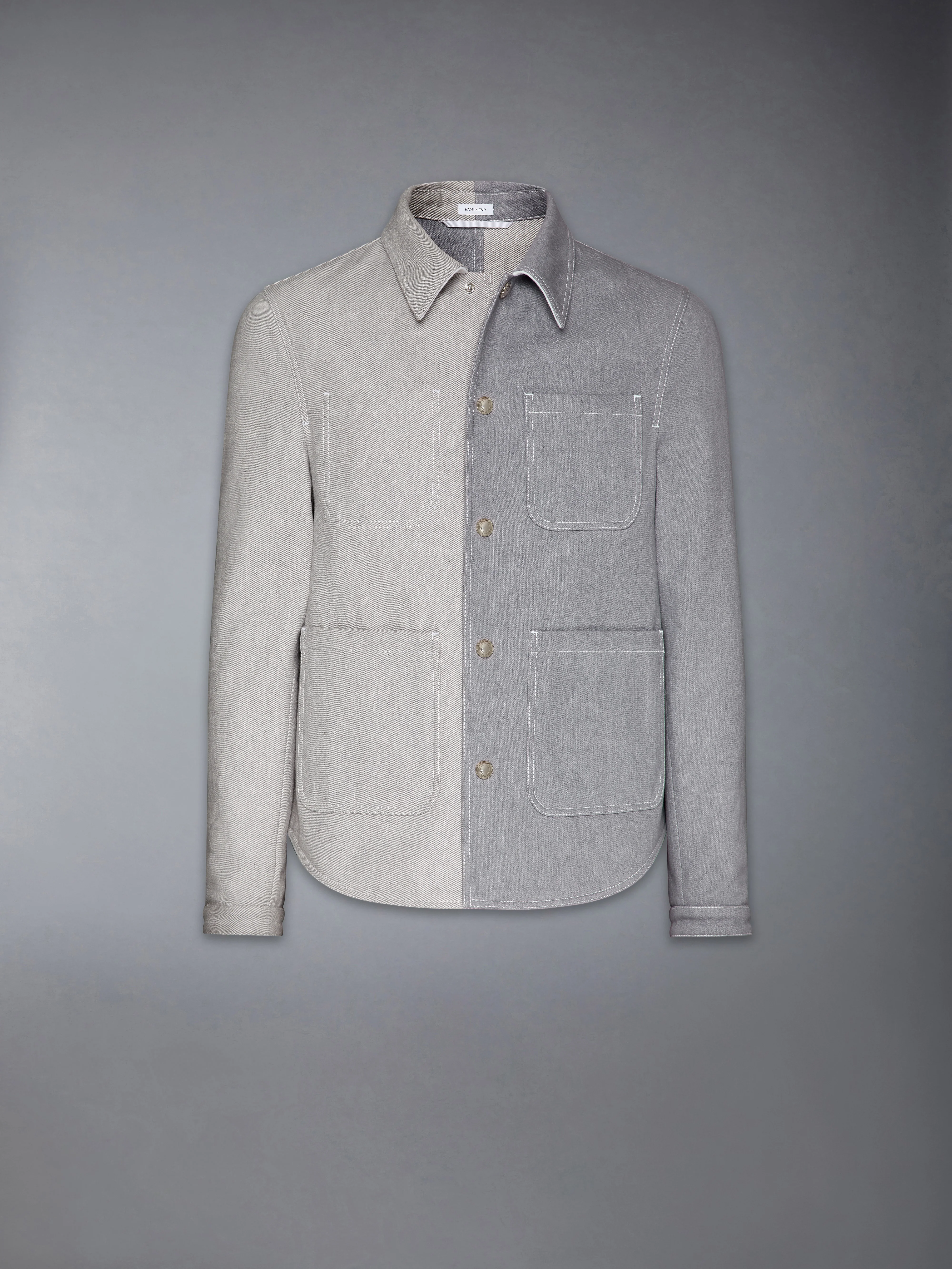 FUNMIX WASHED DENIM CONTRAST UTILITY JACKET - Image 5