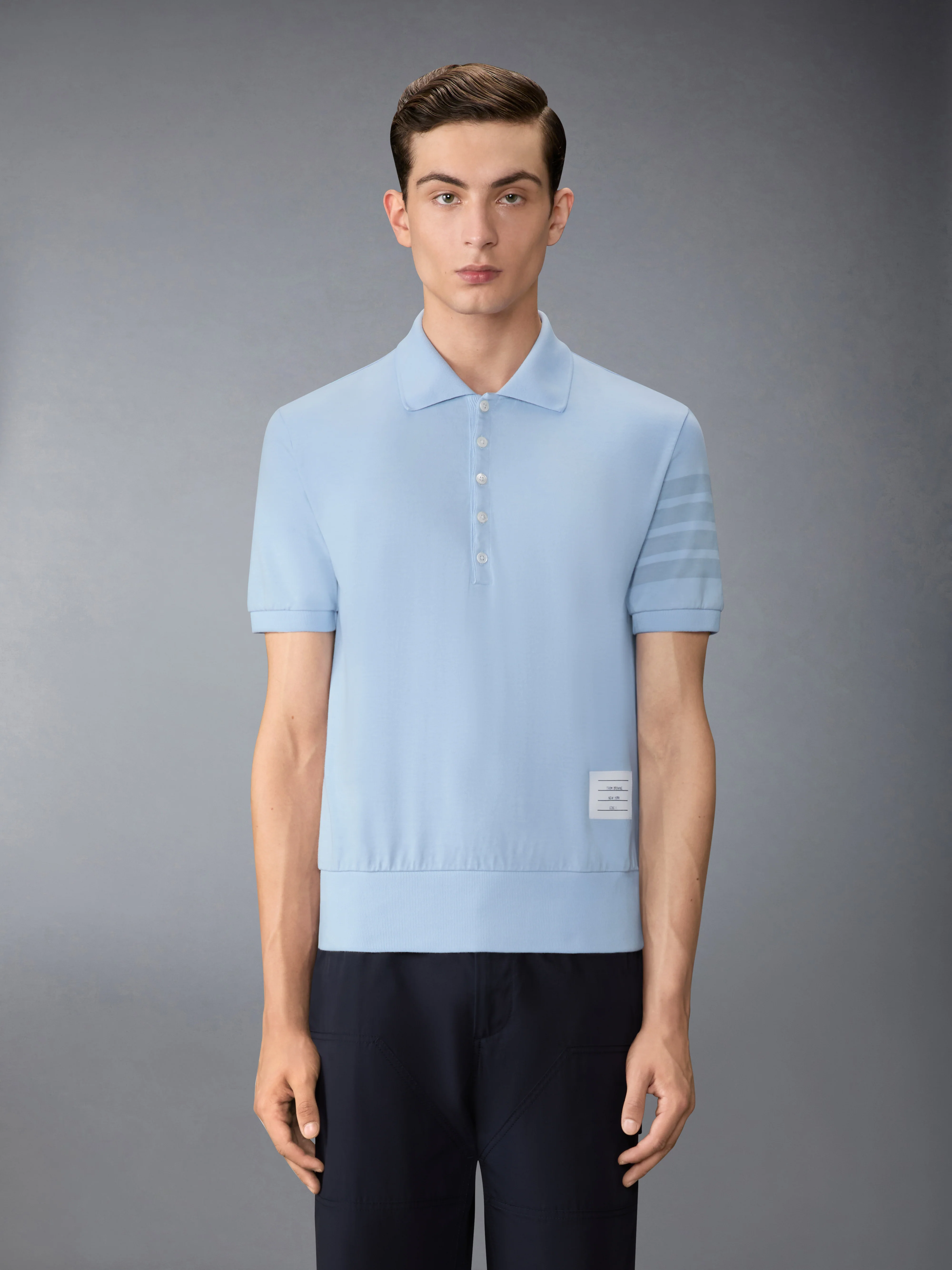 GARMENT OVERDYED JERSEY 4-BAR POLO
