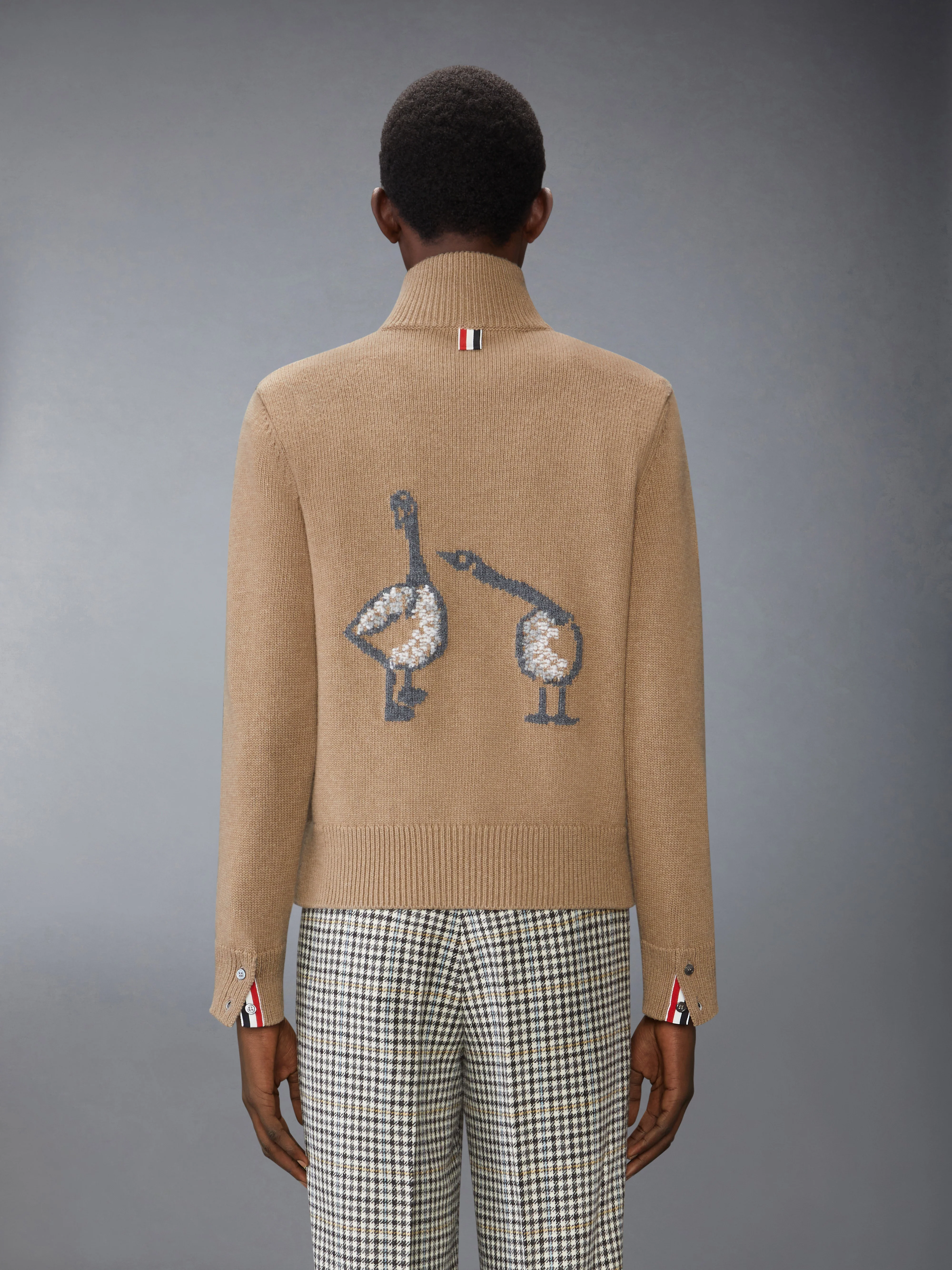 GEESE INTARSIA MERNIO WOOL MOCK NECK PULLOVER - Image 2