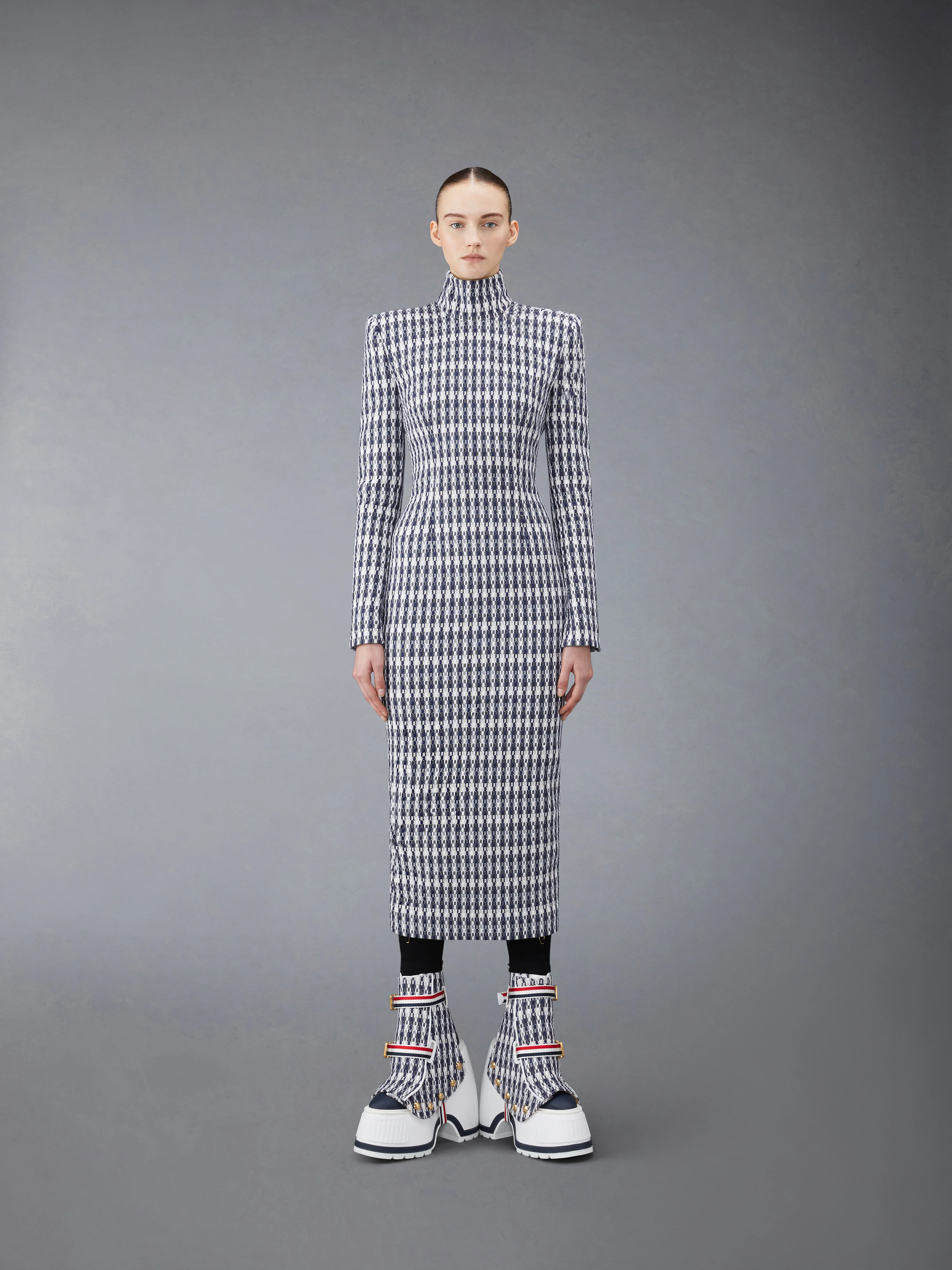 GROSGRAIN TWEED FITTED DRESS