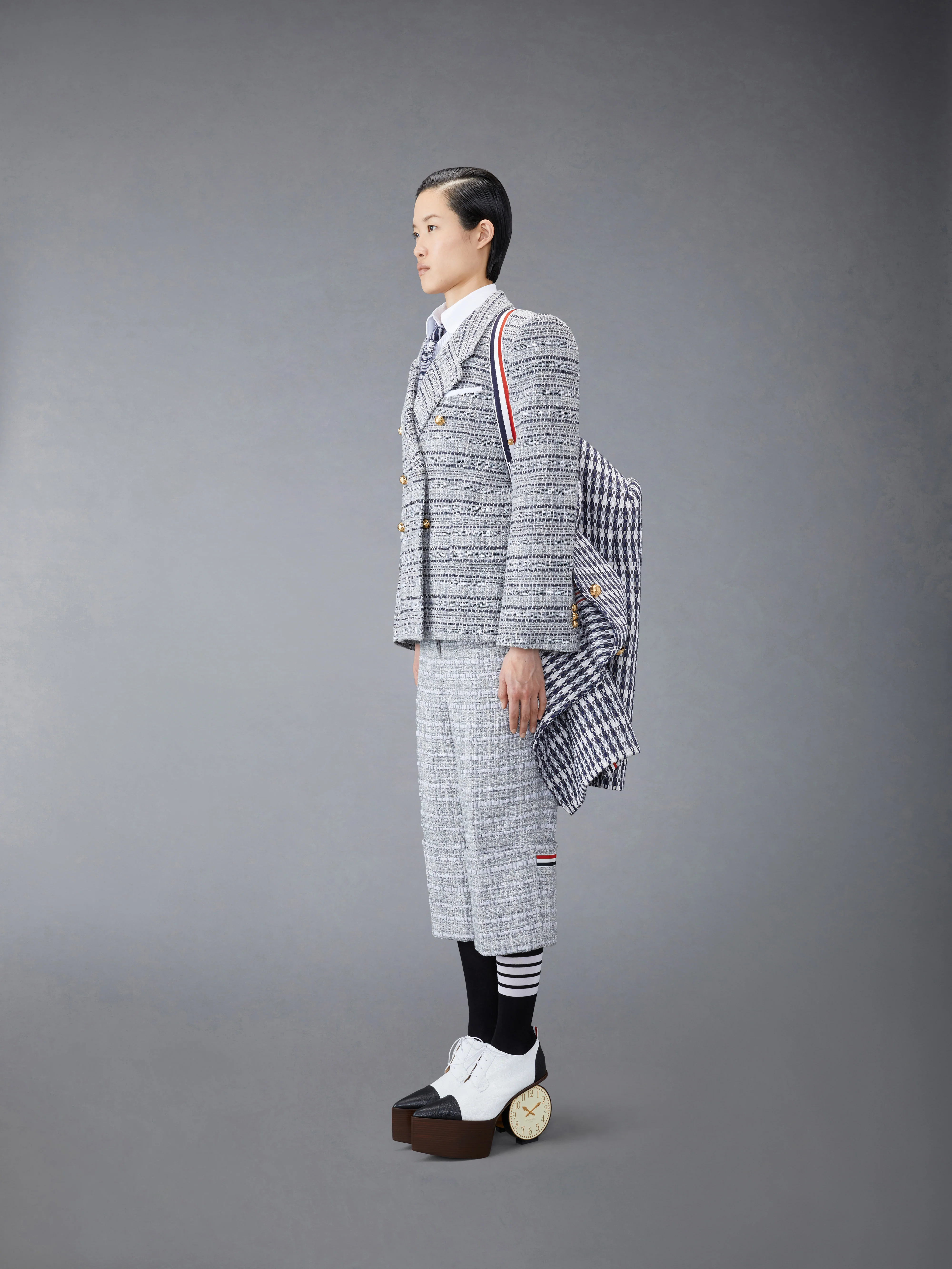 GROSGRAIN TWEED OVERSIZED BAL COLLAR OVERCOAT - Image 4