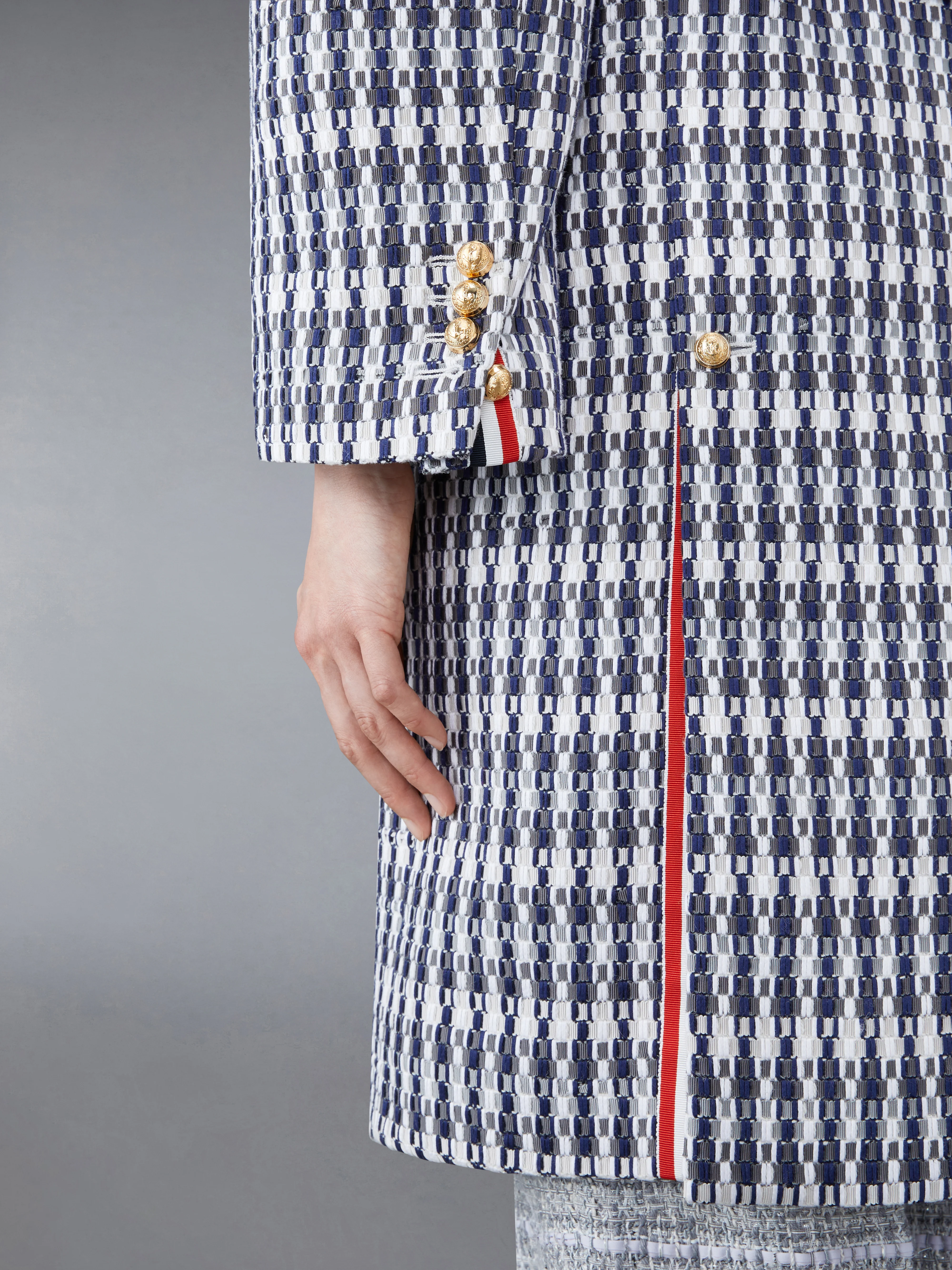 GROSGRAIN TWEED OVERSIZED BAL COLLAR OVERCOAT - Image 6