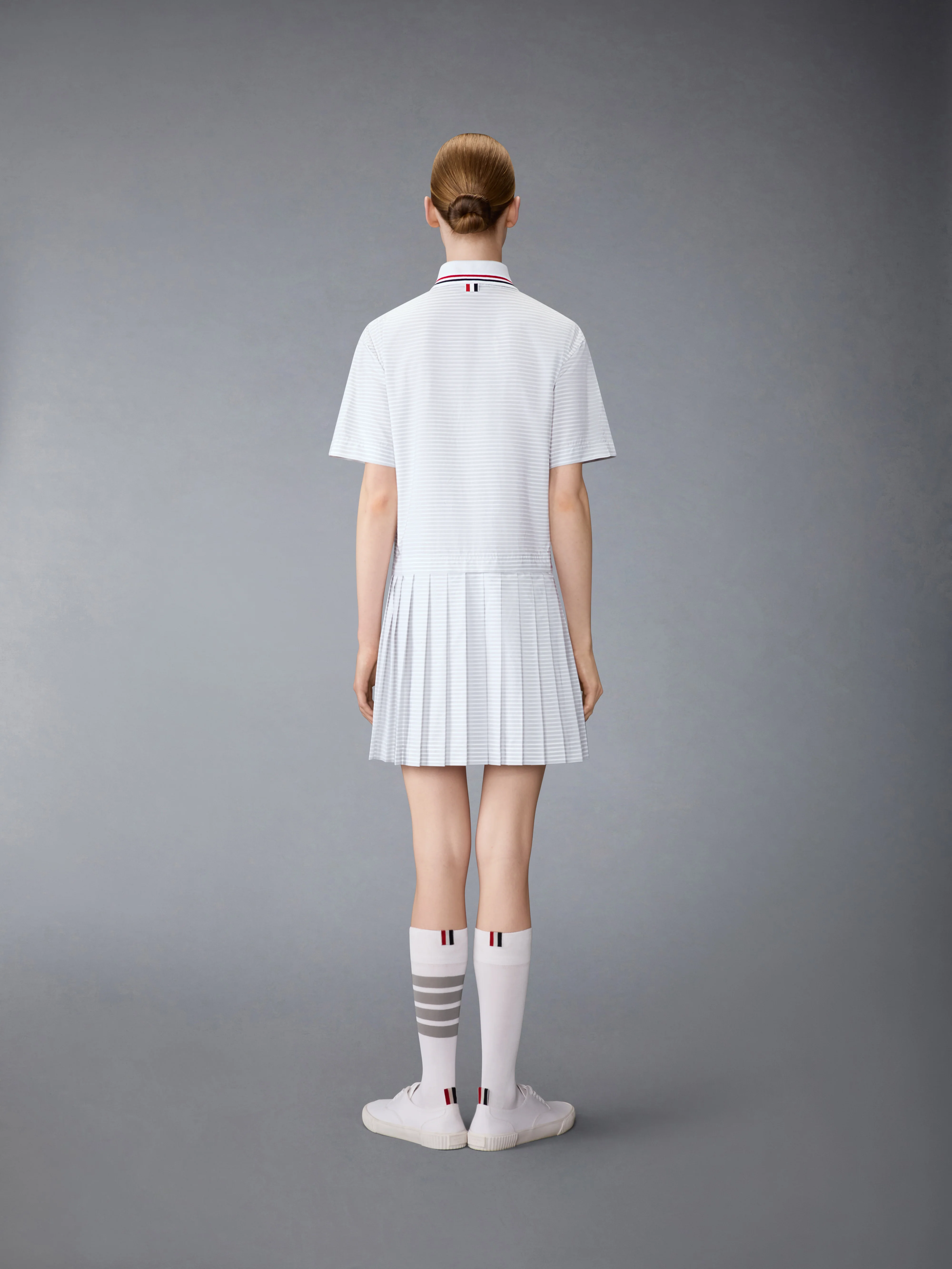 HAIRLINE 4-BAR PLEATED POLO MINI DRESS - Image 4