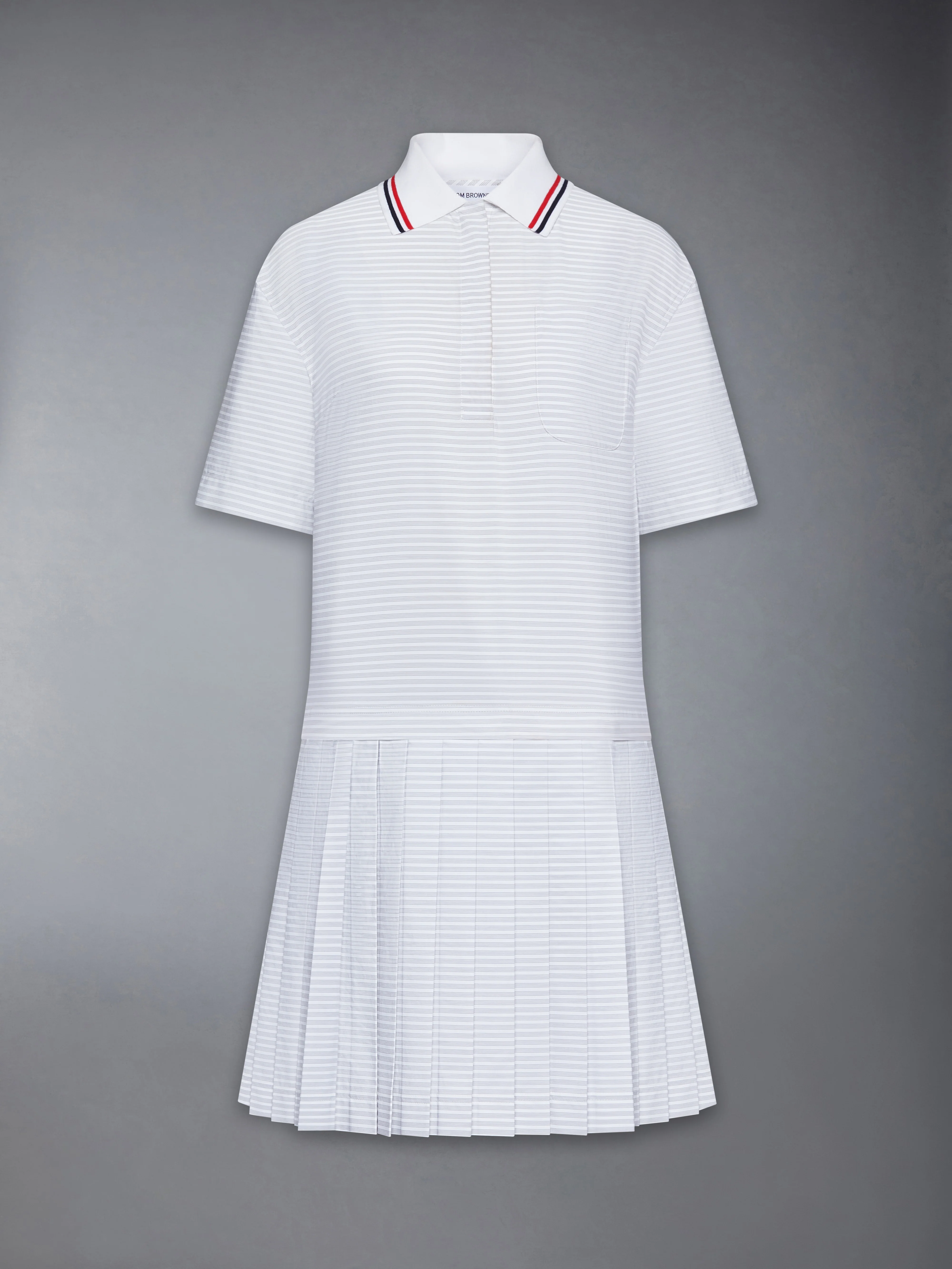 HAIRLINE 4-BAR PLEATED POLO MINI DRESS - Image 7