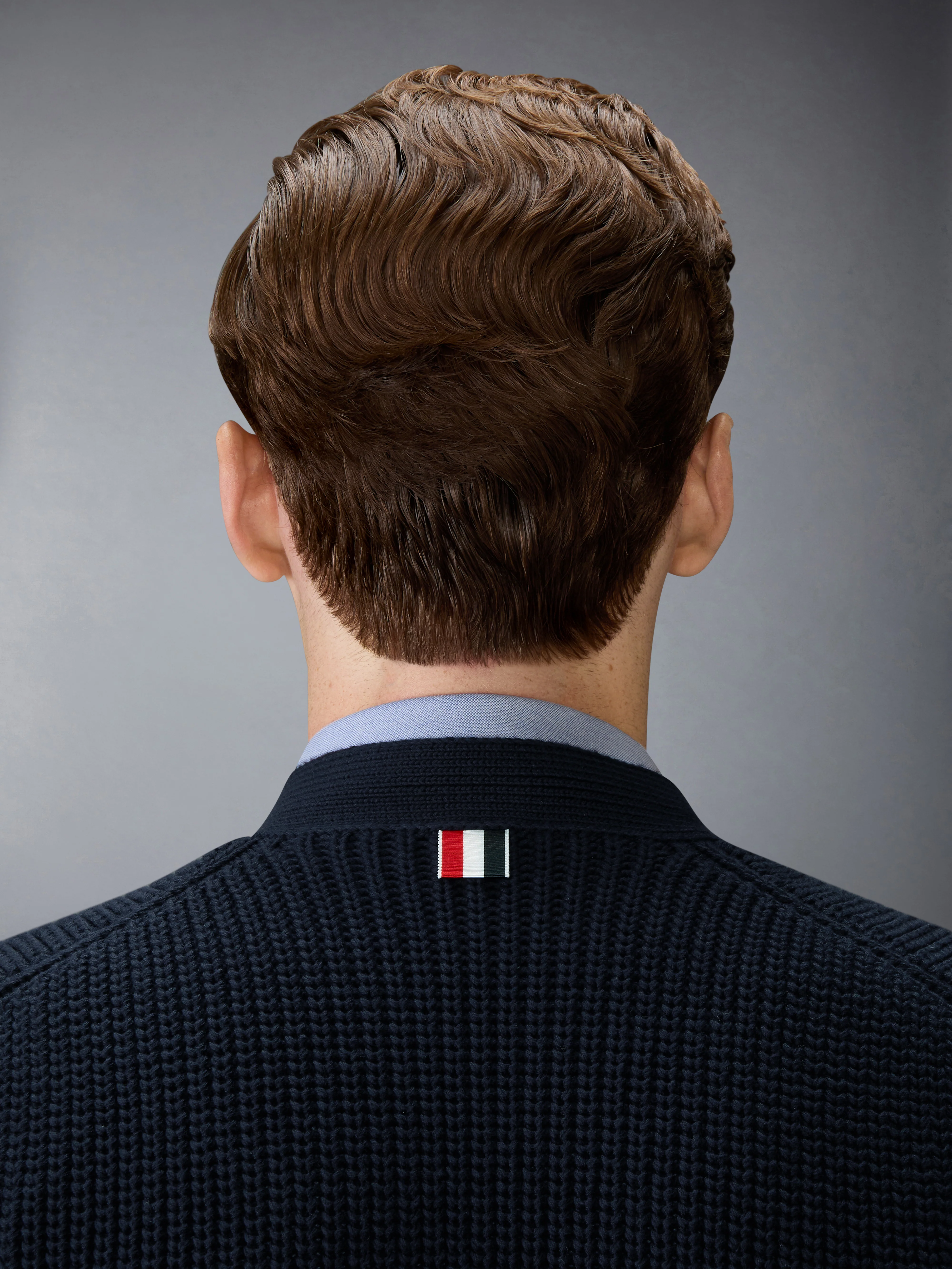 HALF CARDIGAN STITCH COTTON RWB CARDIGAN - Image 5