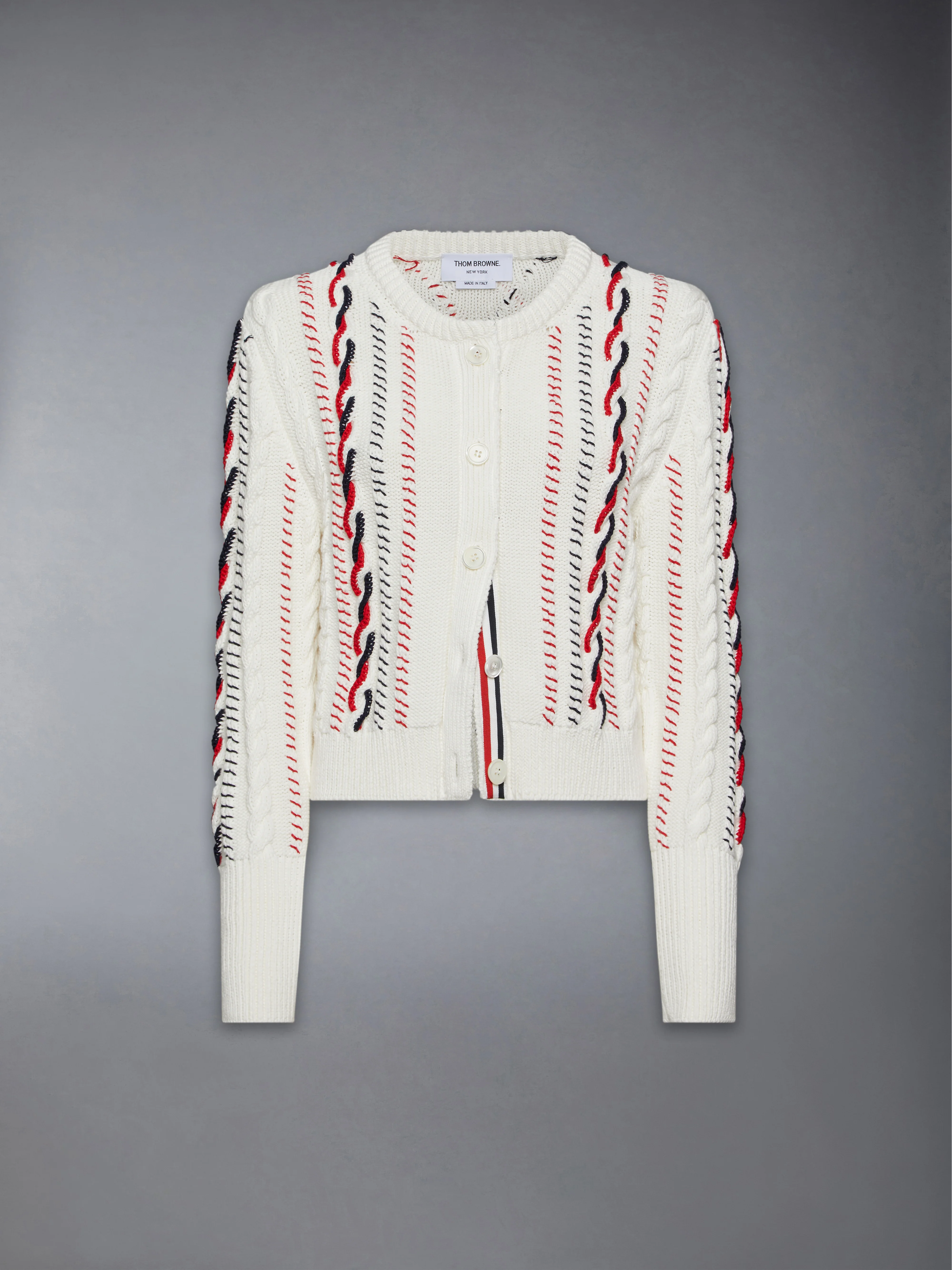 HAND CROCHET CABLE KNIT CROPPED CARDIGAN - Image 6