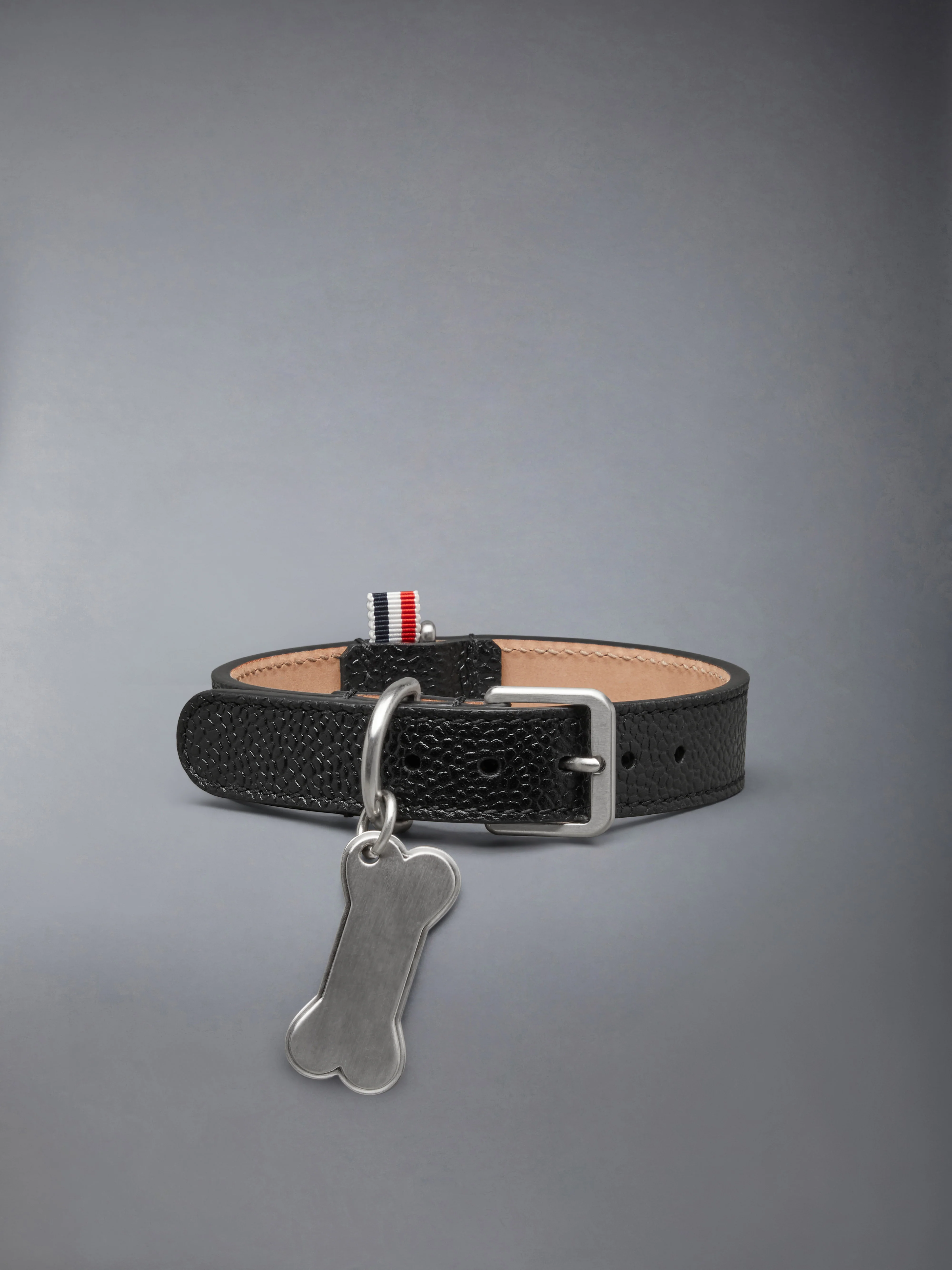 HECTOR BROWNE BONE TAG PEBBLE GRAIN DOG COLLAR