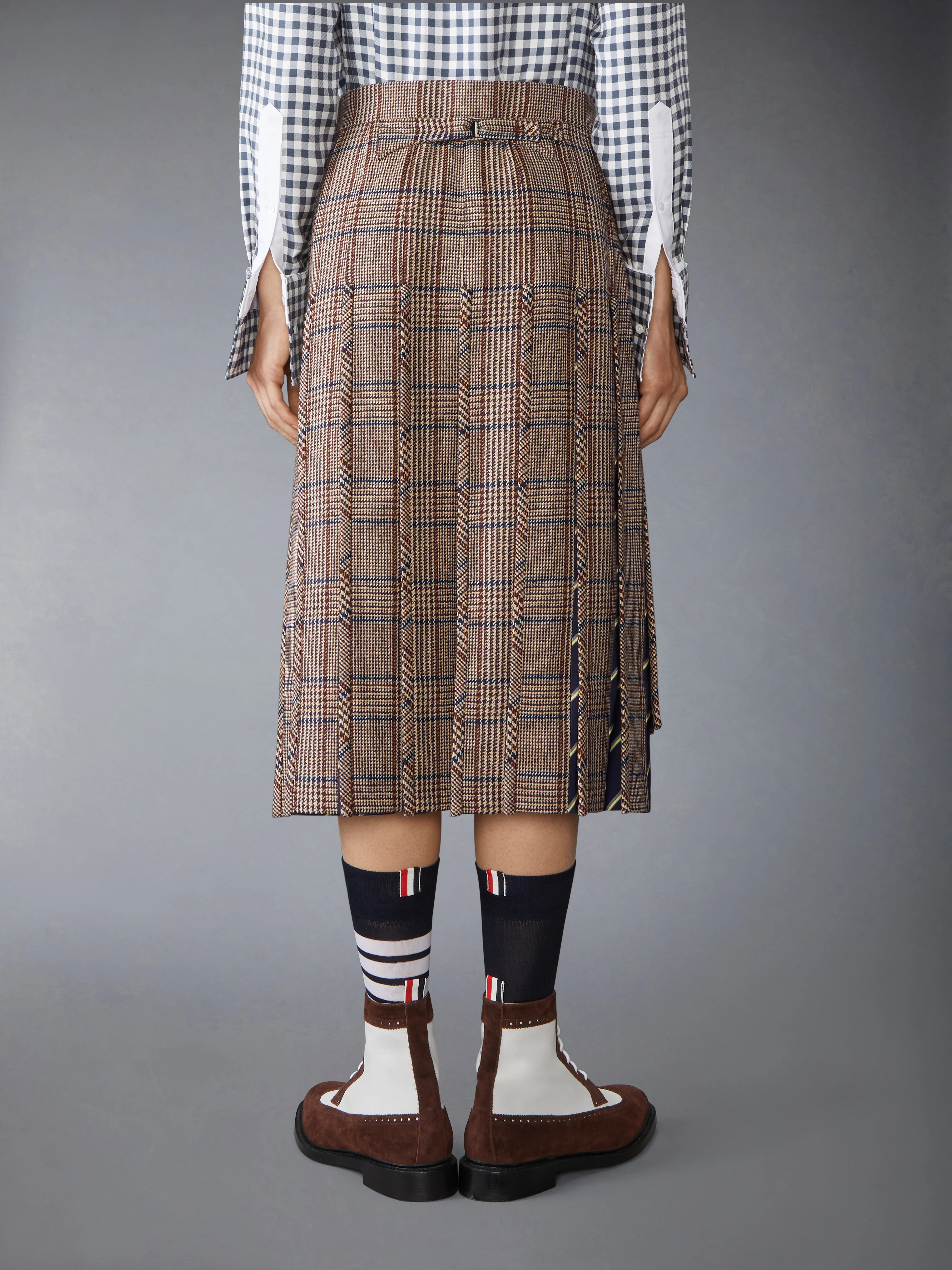 HUNTING TWEED LOW RISE PLEATED SKIRT - Image 3