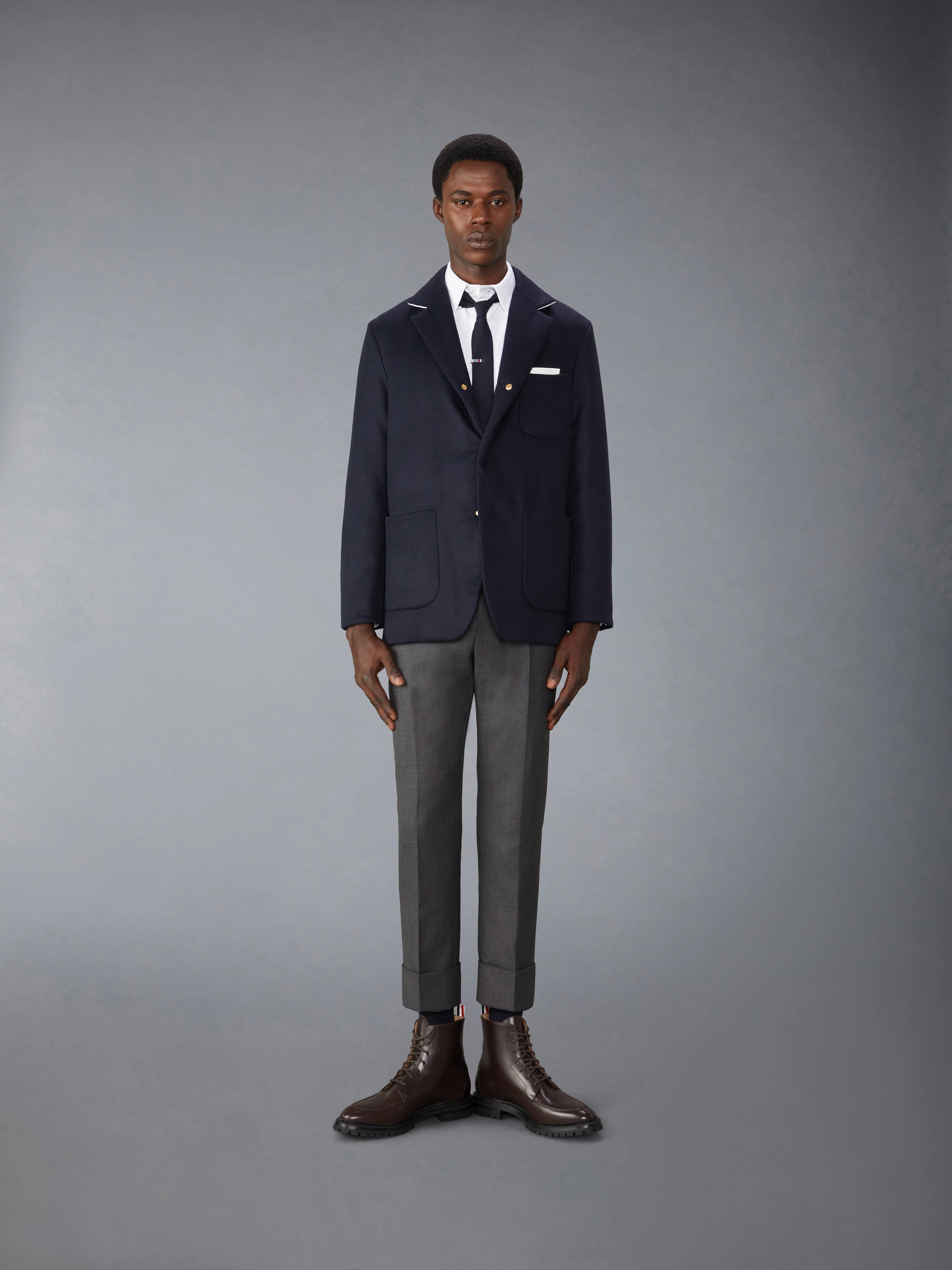 JACKET WEIGHT CASHMERE LIGHT WEIGHT DOWN FILL ELONGATED SACK SPORT COAT - Image 3