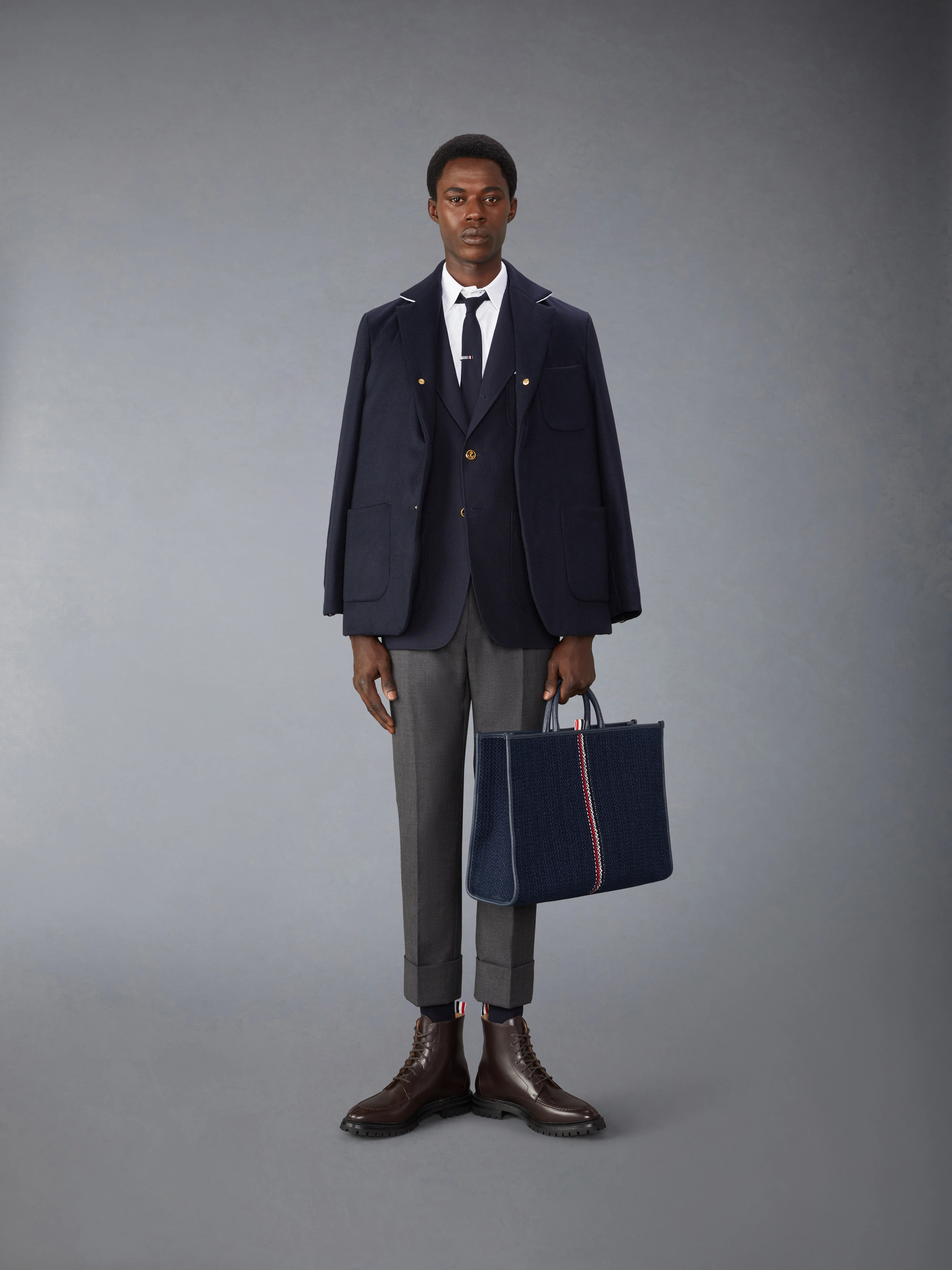 JACKET WEIGHT CASHMERE LIGHT WEIGHT DOWN FILL ELONGATED SACK SPORT COAT - Image 4