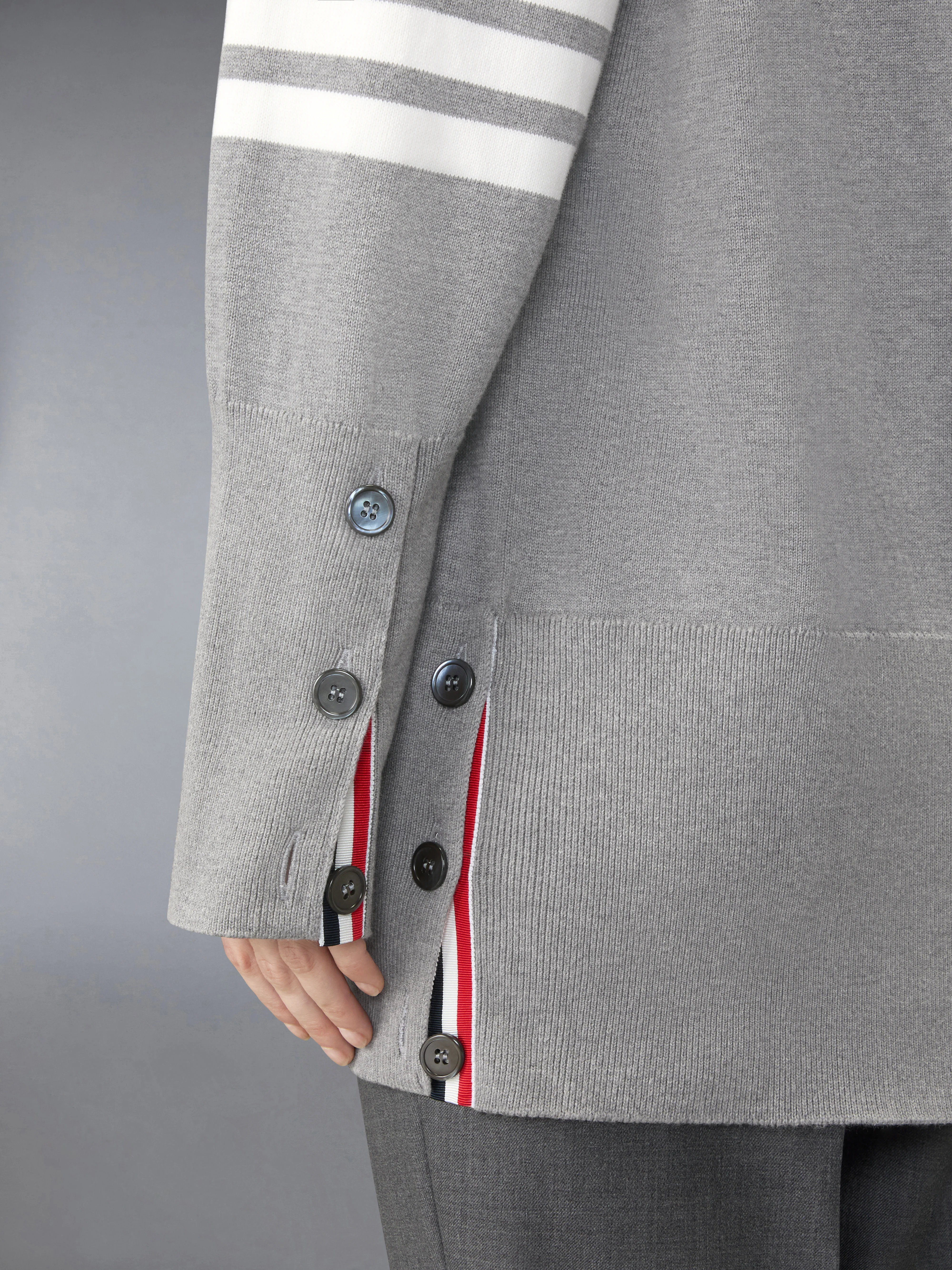 JERSEY STITCH COTTON 4-BAR EXAGGERATED FIT CARDIGAN - Image 5