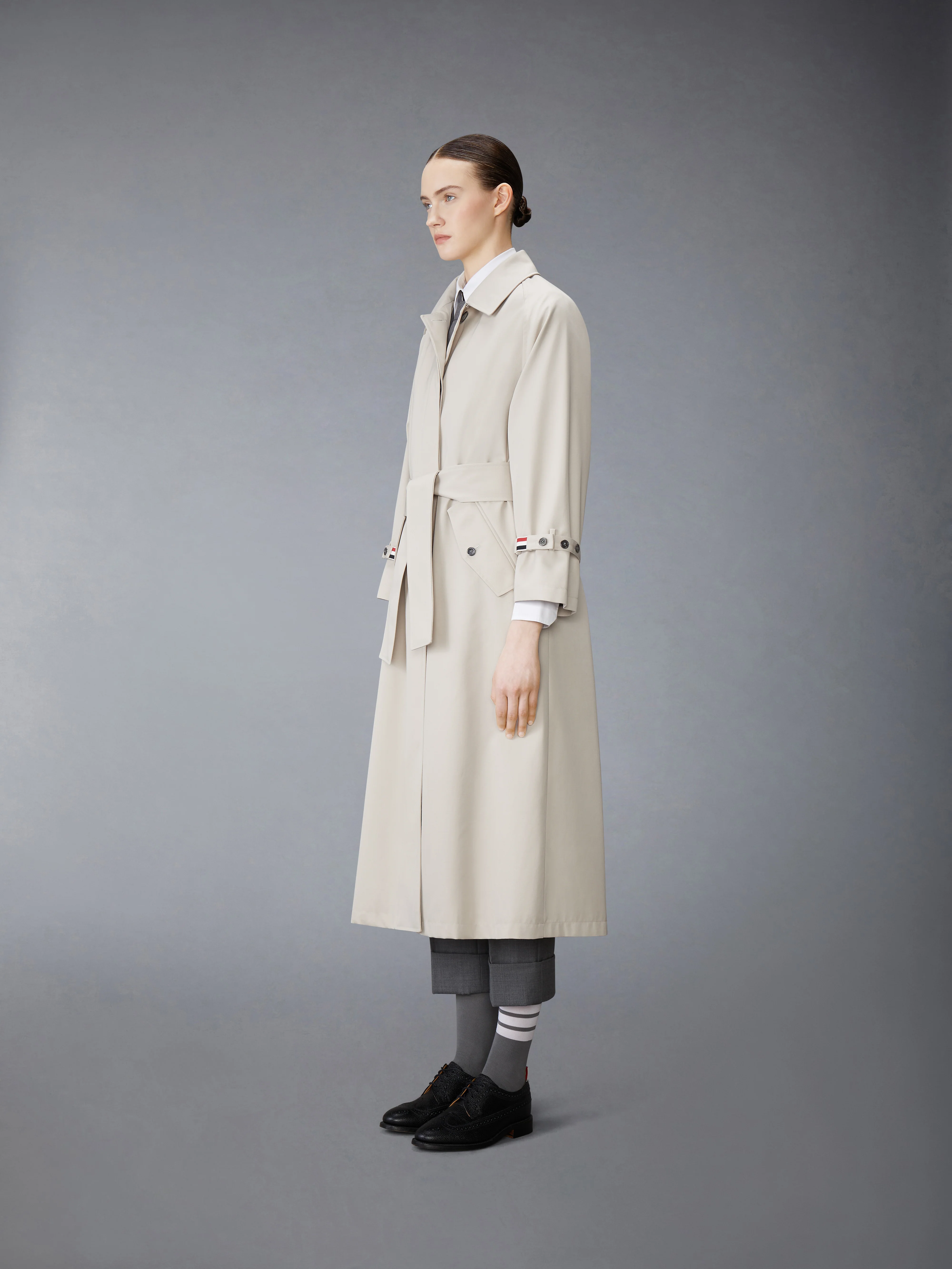 WATERPROOF COTTON TWILL RAGLAN TRENCH OVERCOAT - Image 2