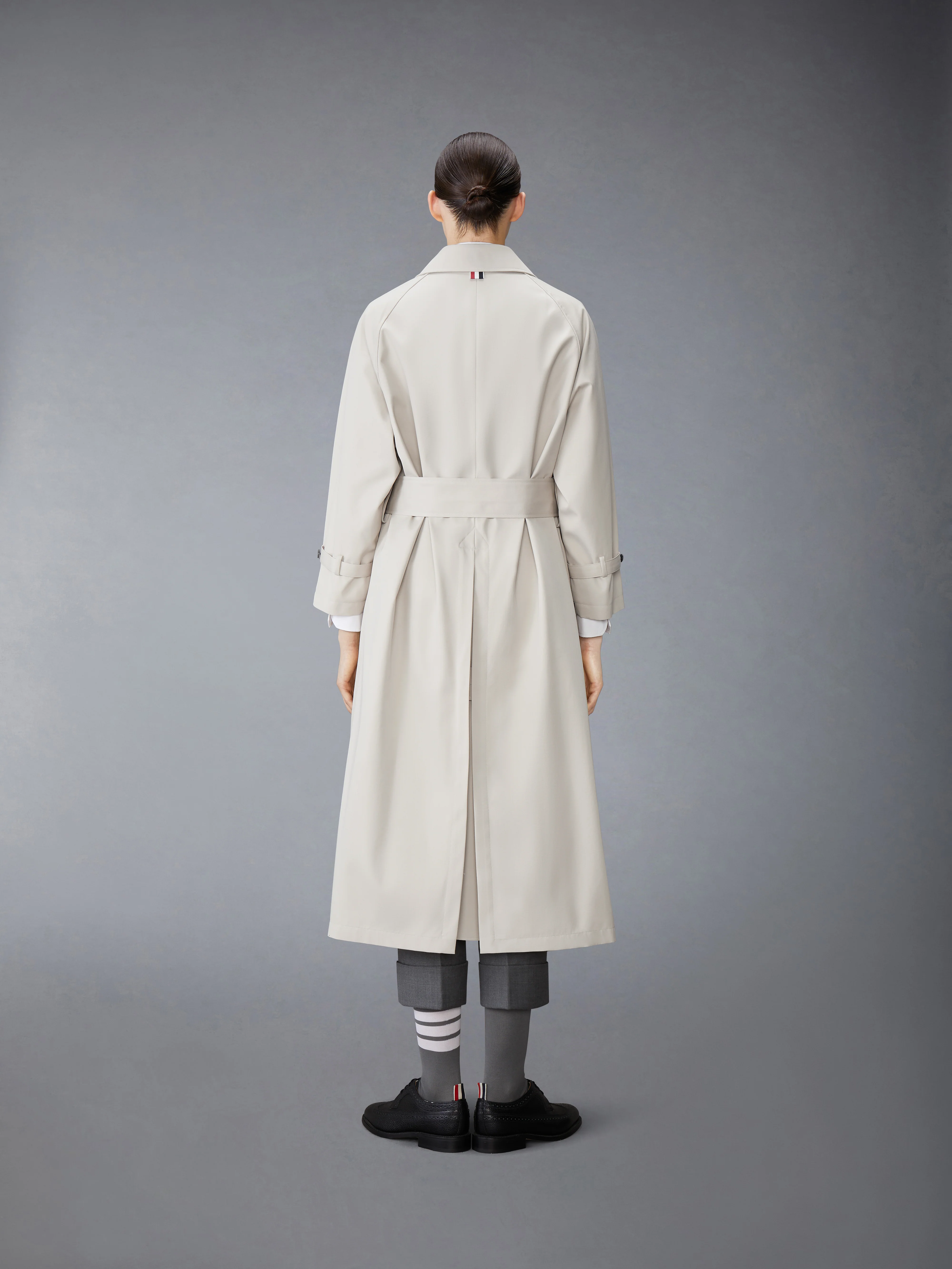 WATERPROOF COTTON TWILL RAGLAN TRENCH OVERCOAT - Image 3