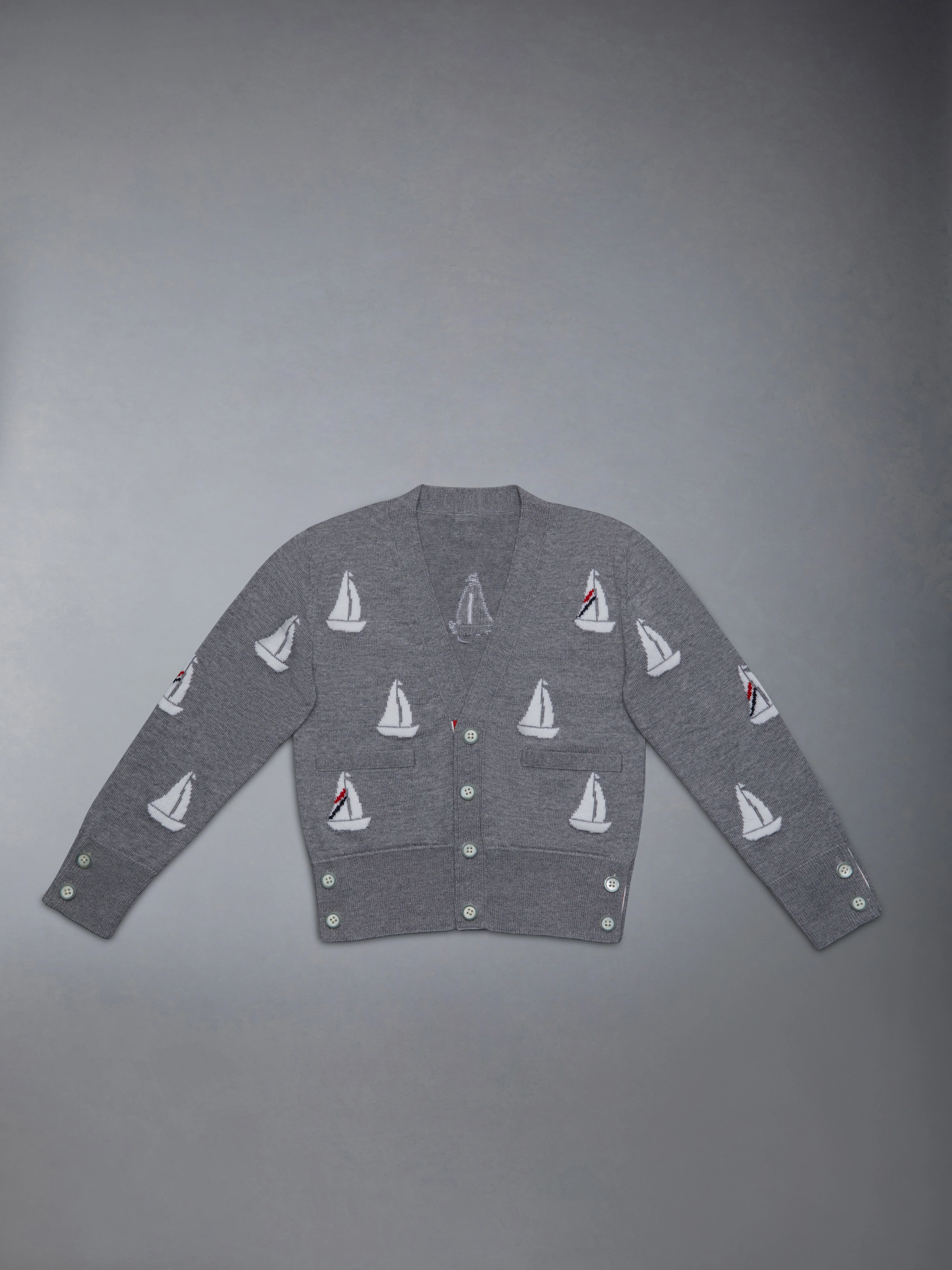 Kid's Fine Merino Half Drop V-Neck Cardigan