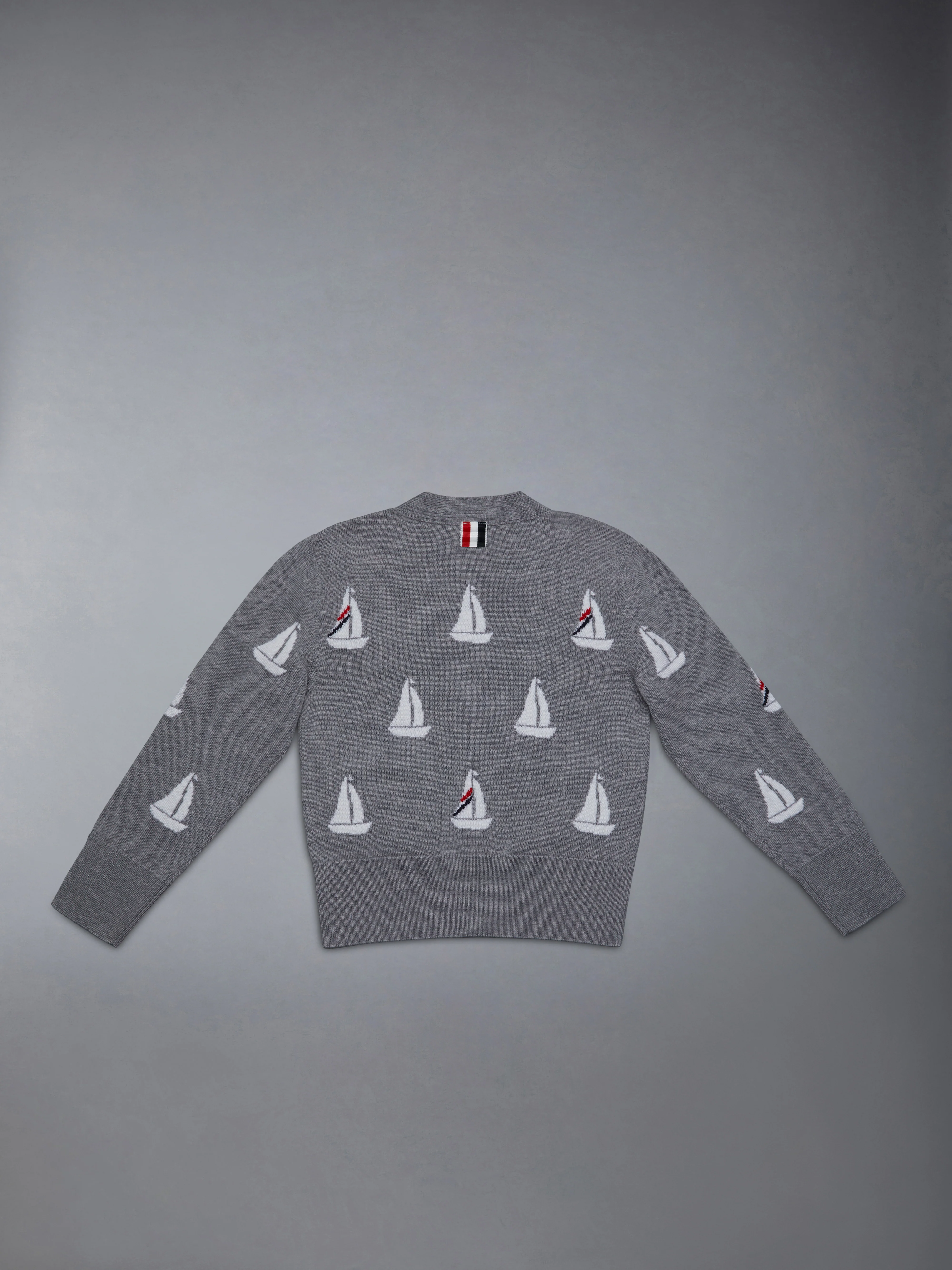 Kid's Fine Merino Half Drop V-Neck Cardigan - Image 2
