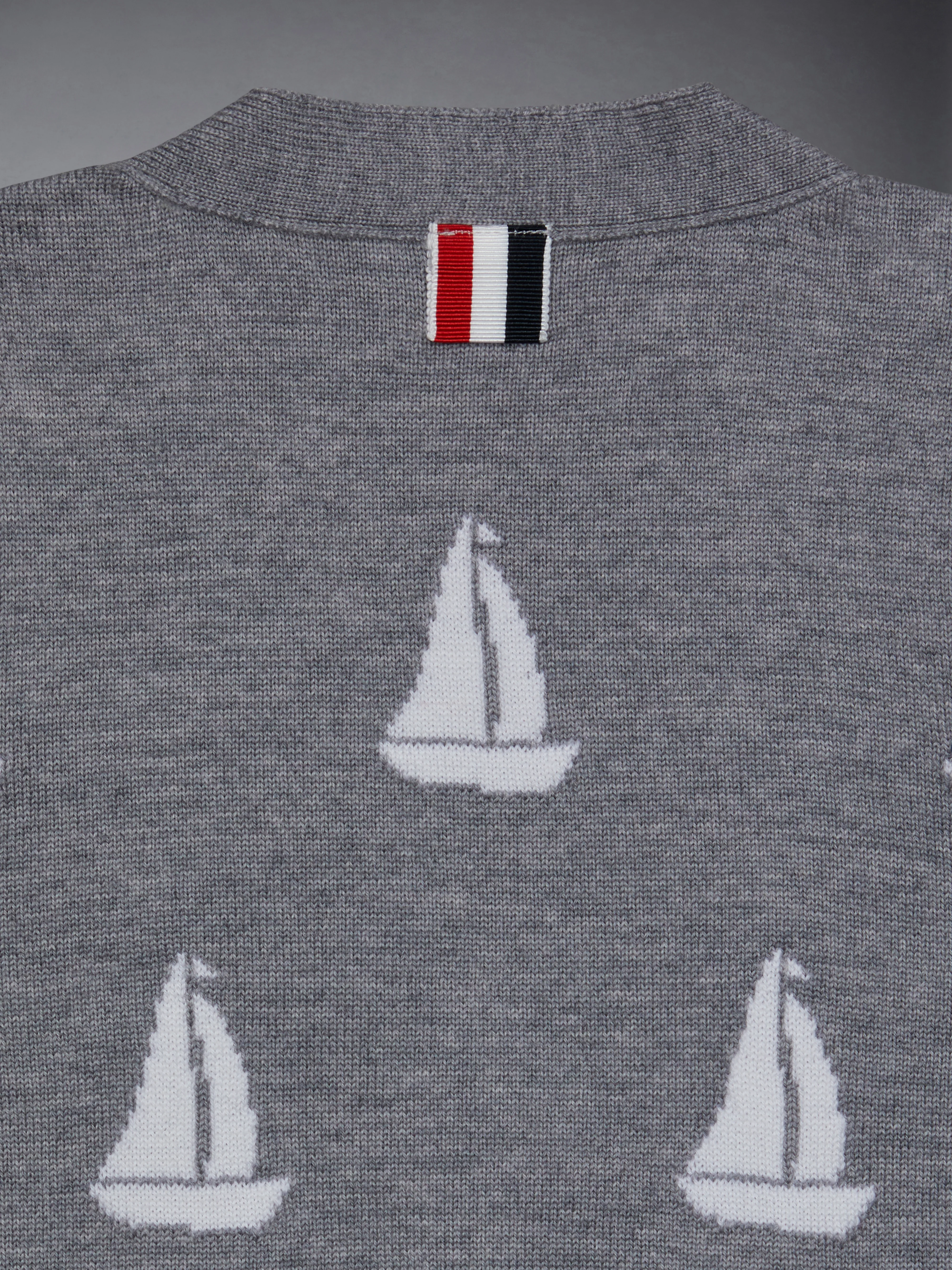 Kid's Fine Merino Half Drop V-Neck Cardigan - Image 4