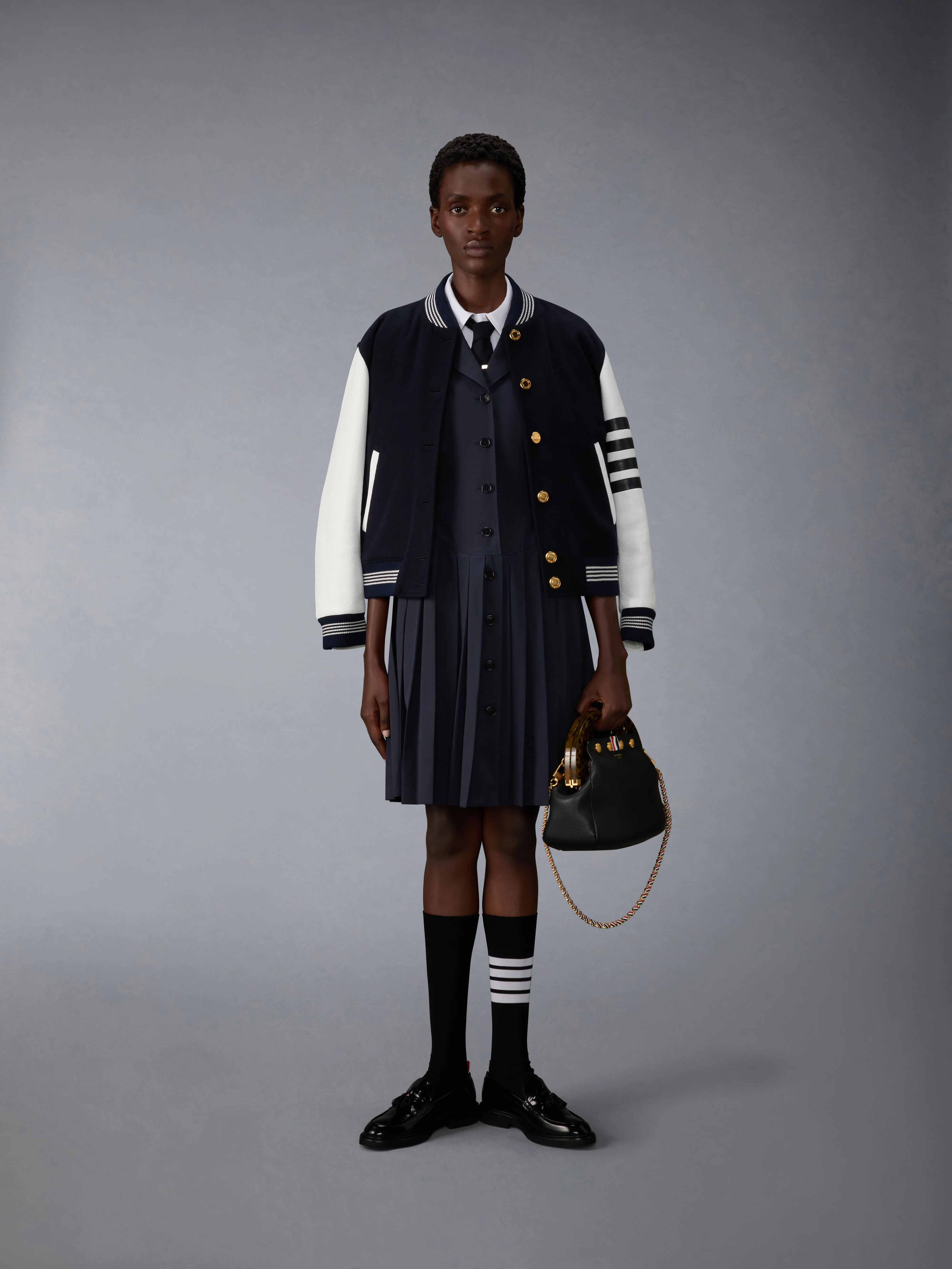 LAPEL COLLAR PLEATED DRESS - Image 4