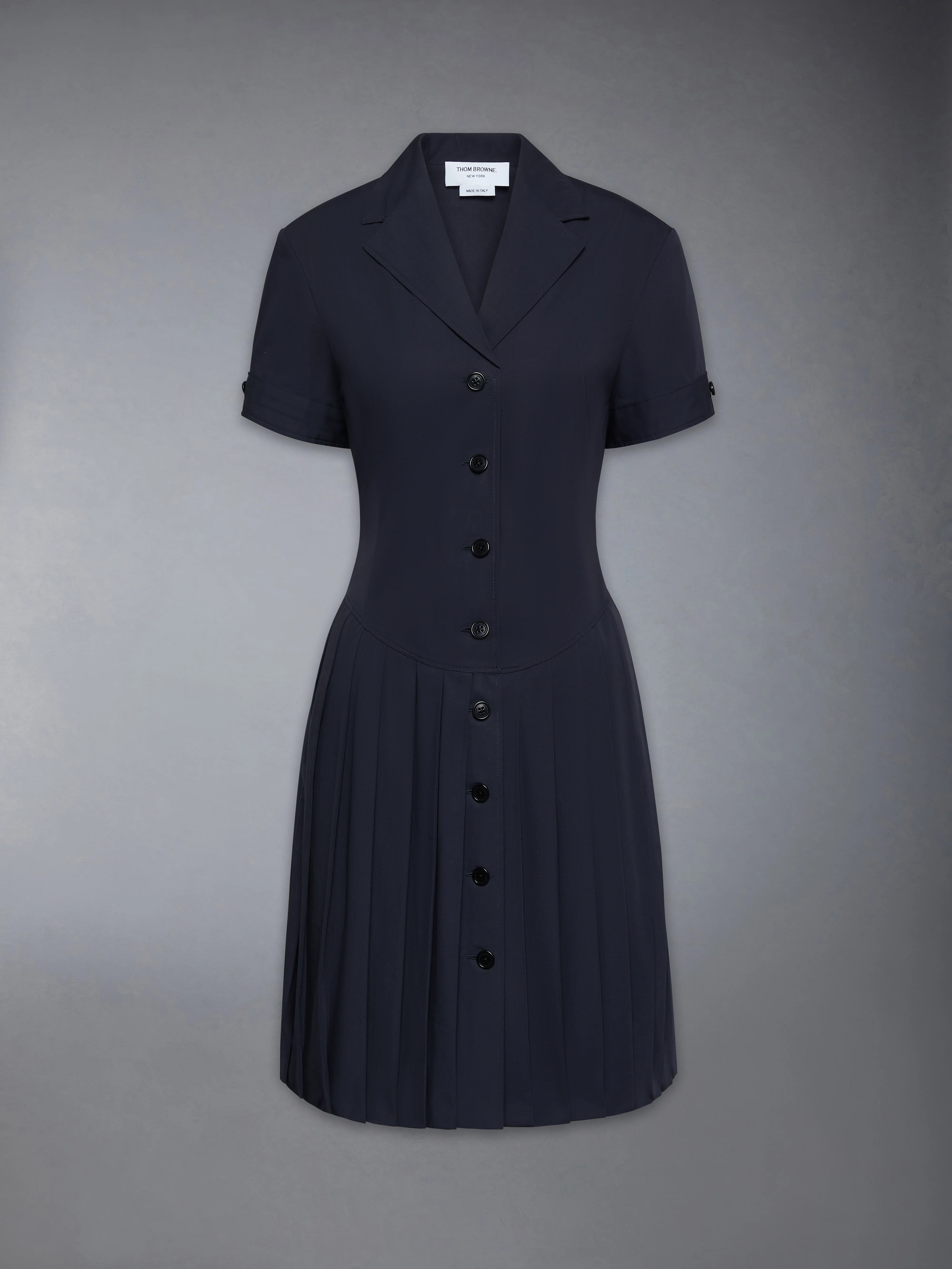 LAPEL COLLAR PLEATED DRESS - Image 7