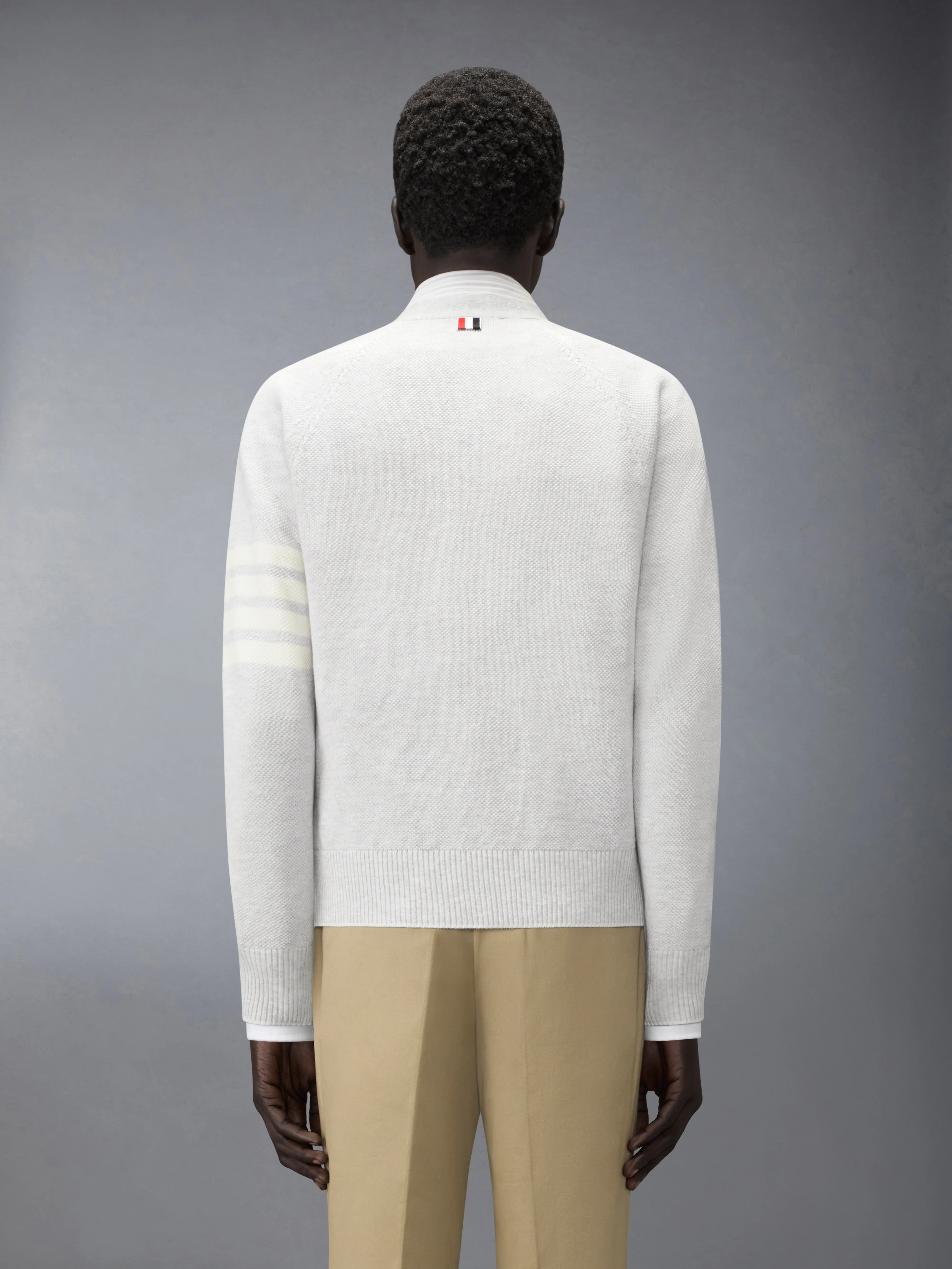 LINEN COTTON 4-BAR RELAXED FIT CARDIGAN - Image 2