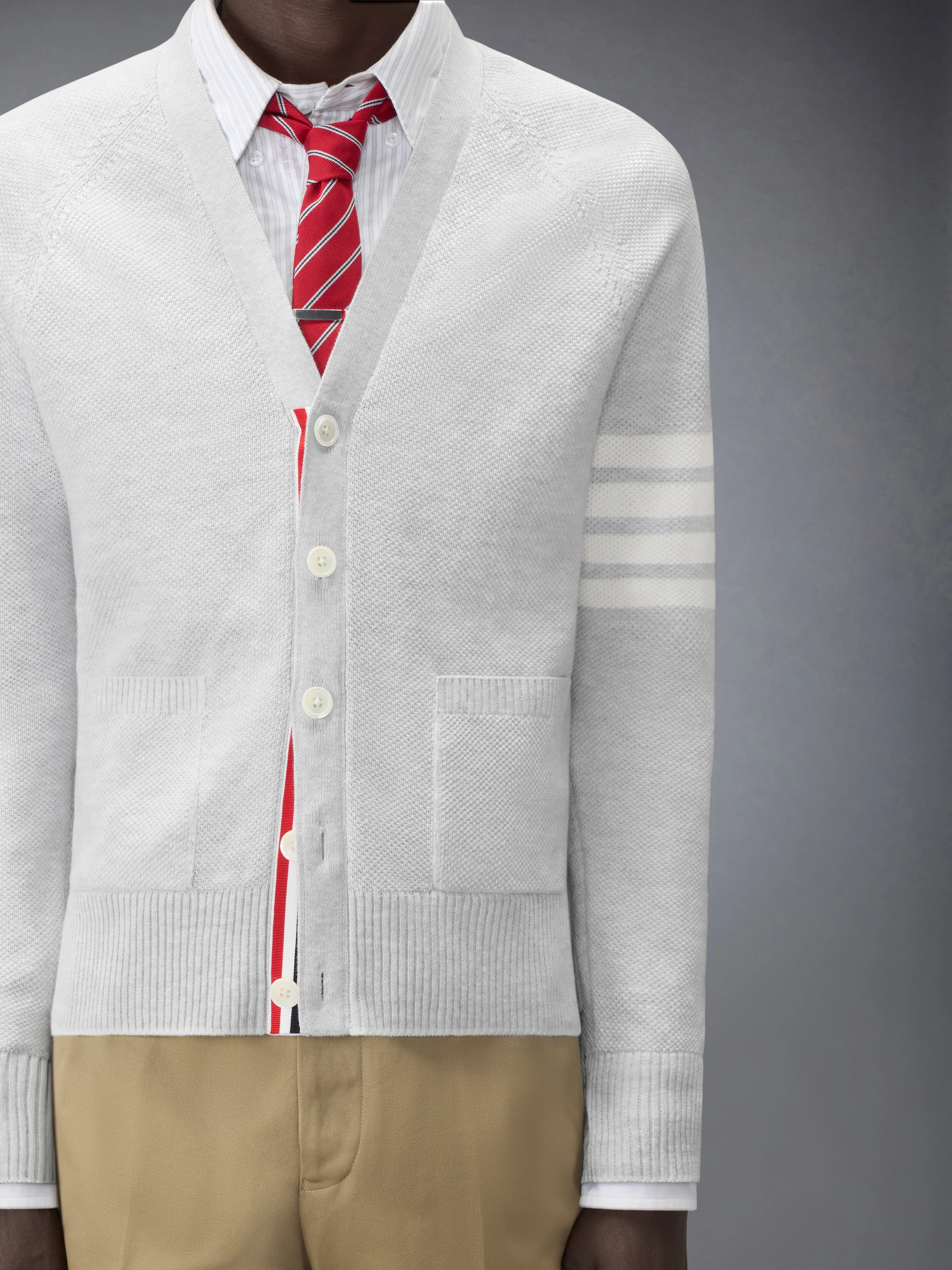 LINEN COTTON 4-BAR RELAXED FIT CARDIGAN - Image 5