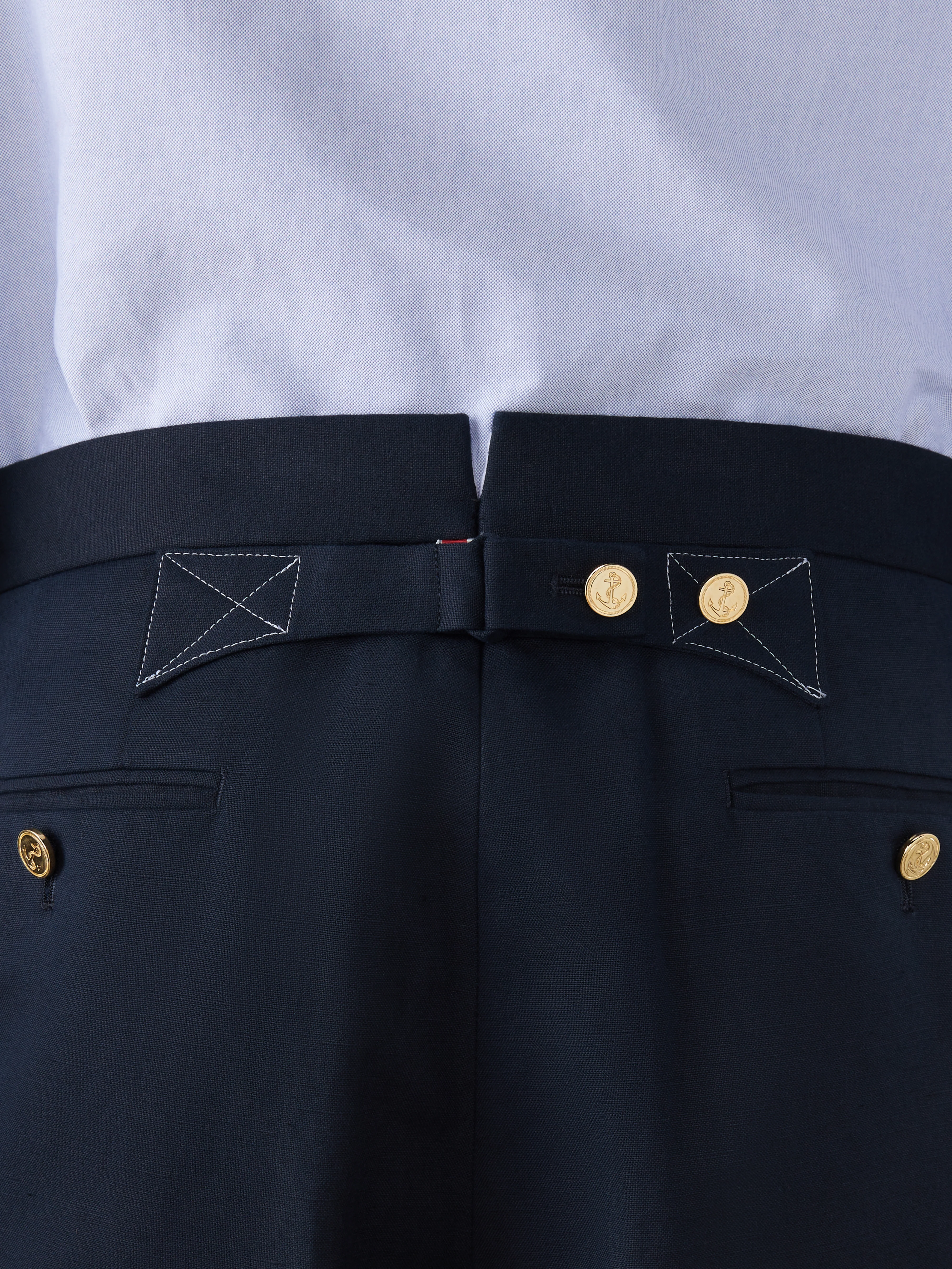LINEN COTTON LOW RISE BACKSTRAP TROUSER - Image 4