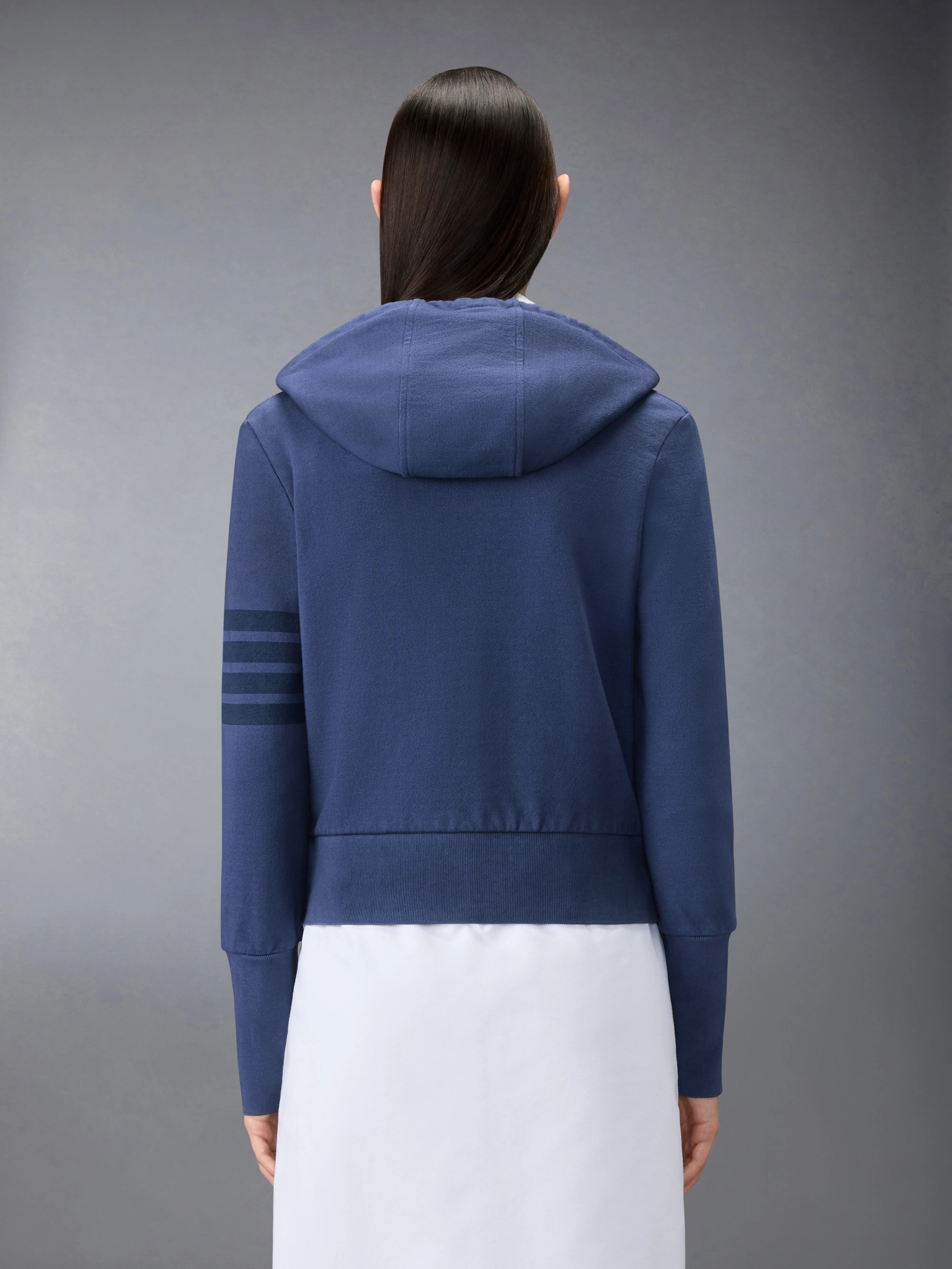 LOOPBACK 4-BAR SHRUNKEN HOODIE - Image 2