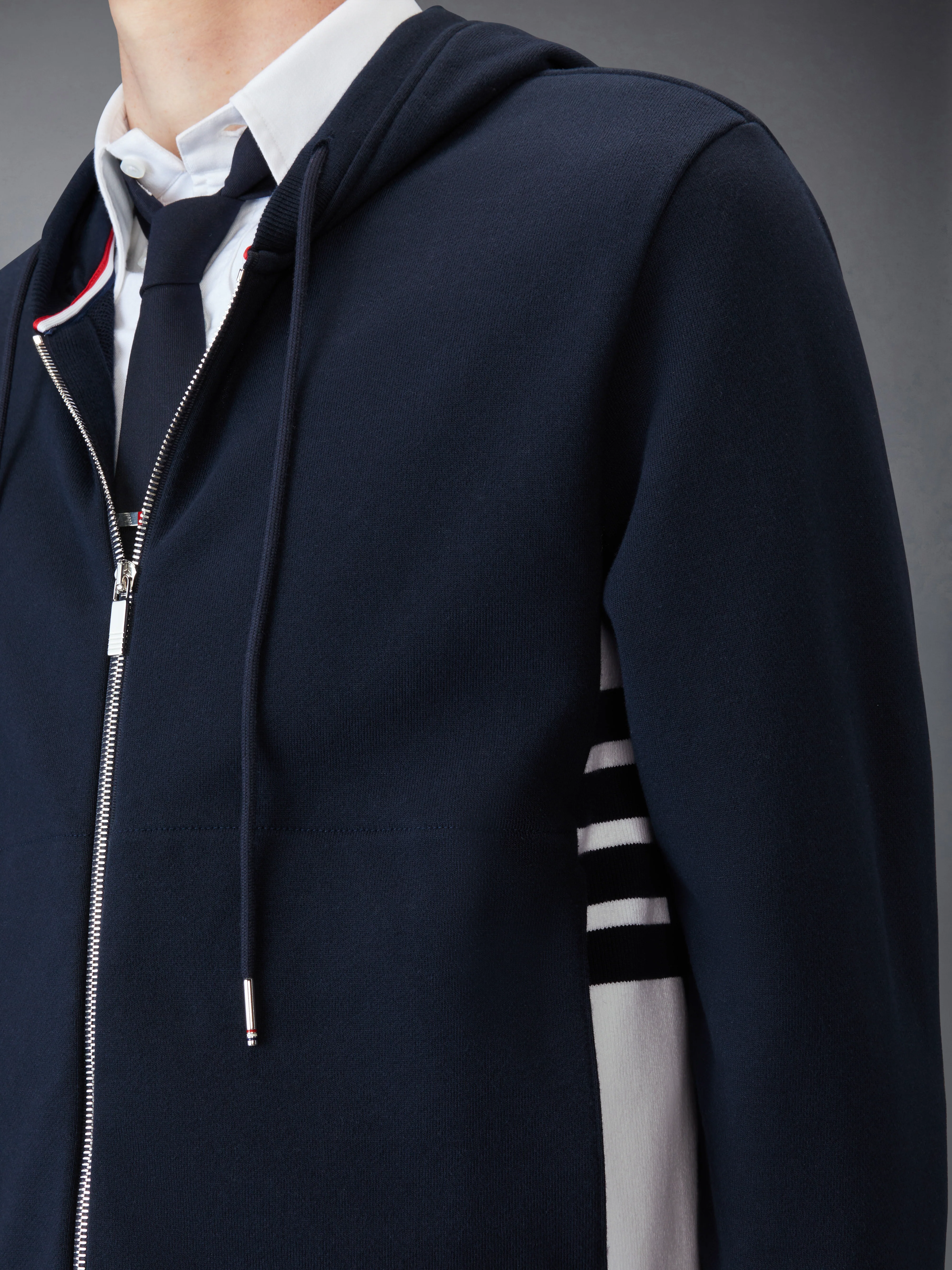 LOOPBACK JERSEY 4-BAR ZIP UP HOODIE - Image 6