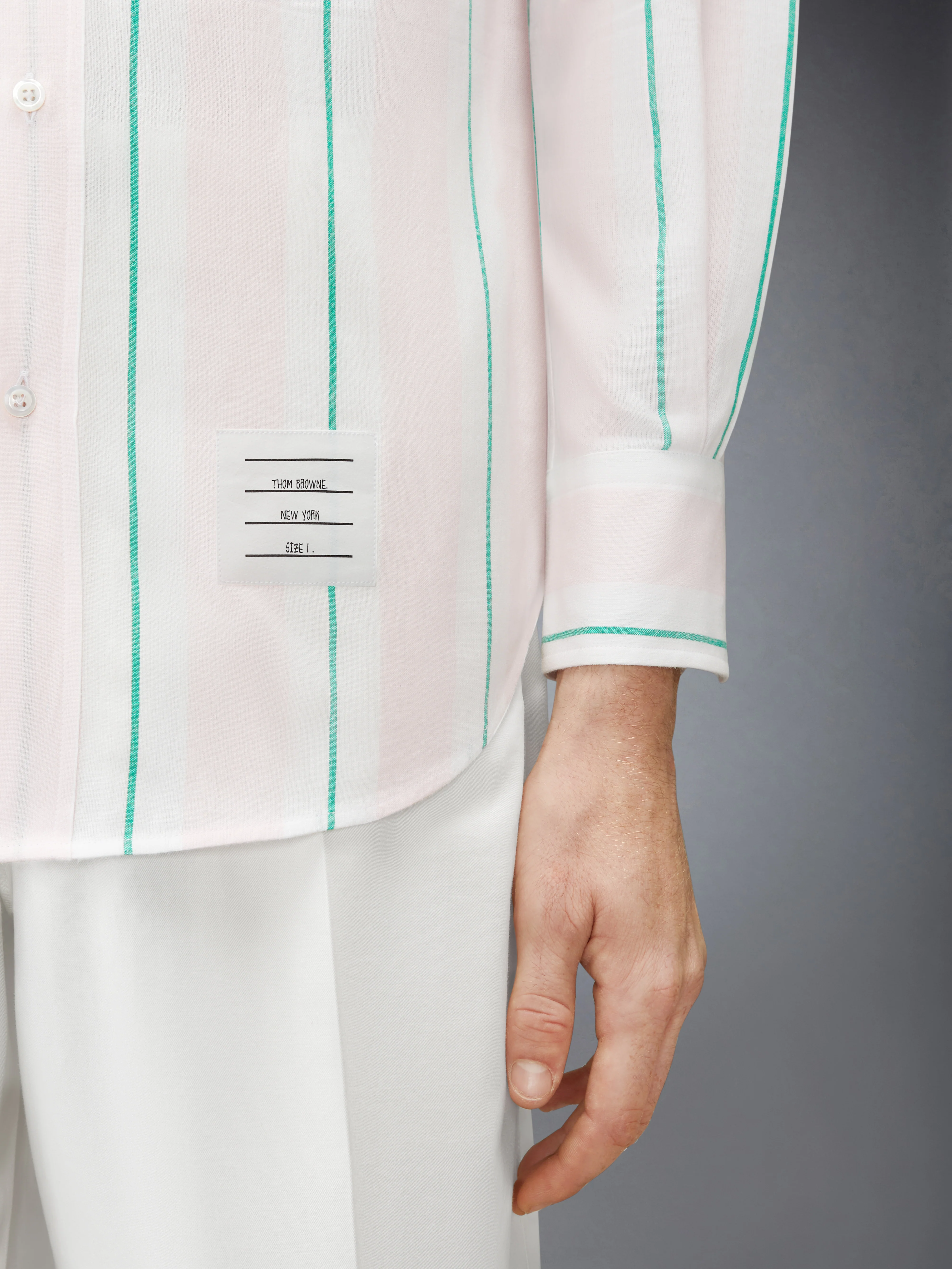 MADRAS COTTON CLASSIC STRIPE ARMBAND SHIRT - Image 6