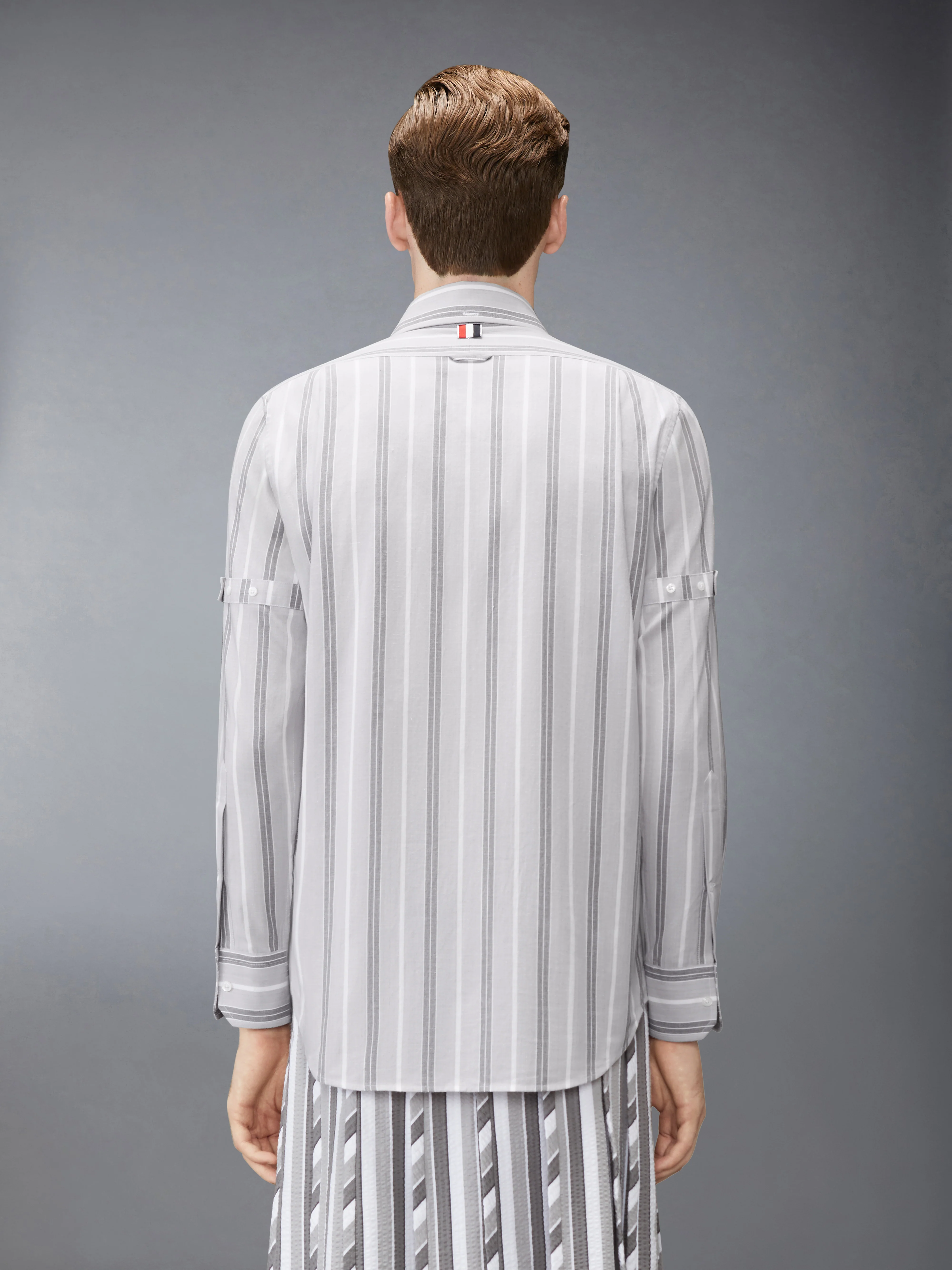 MADRAS COTTON REPP STRIPE ARMBAND SHIRT - Image 3