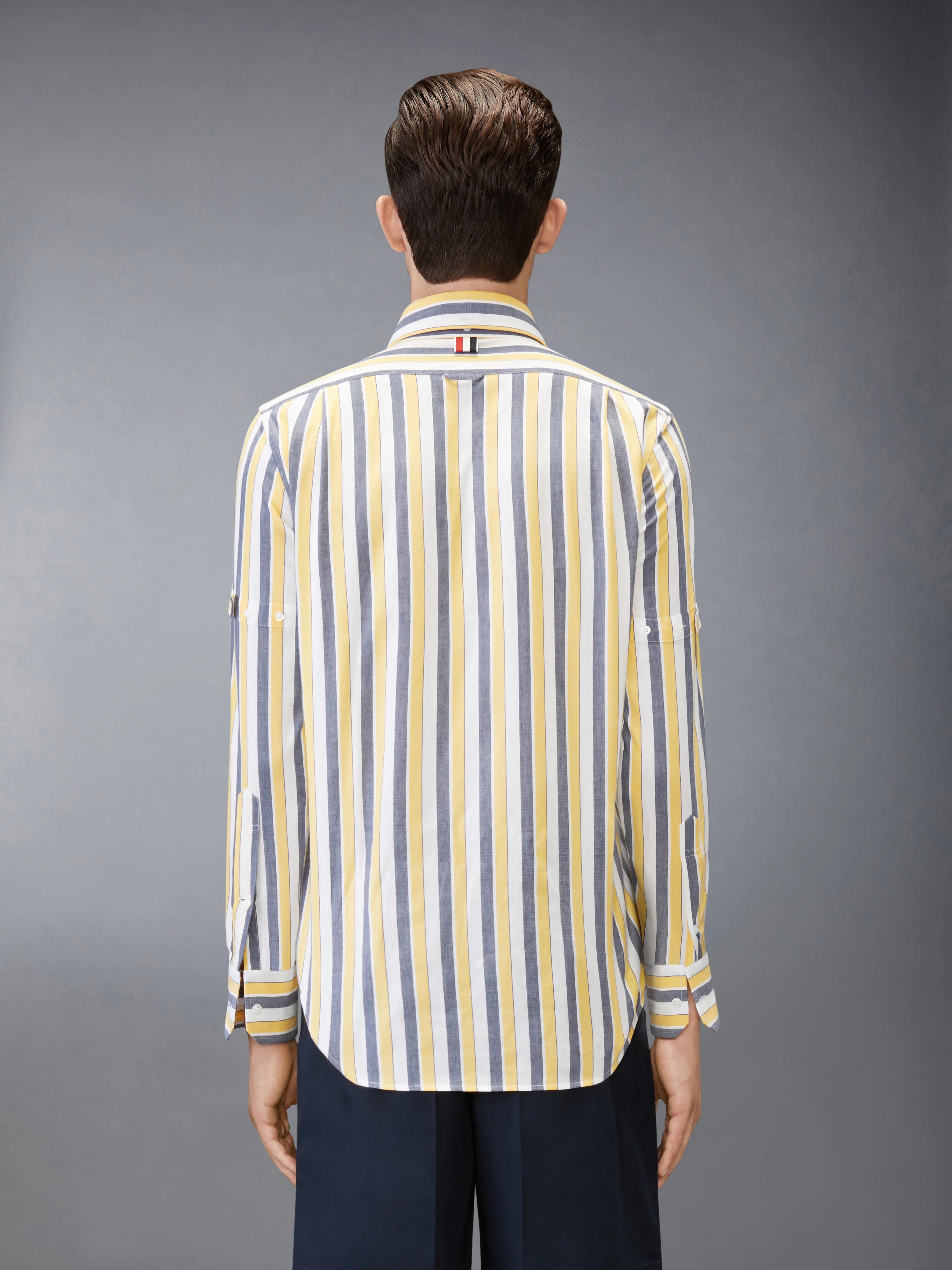 MADRAS COTTON REPP STRIPE ARMBAND SHIRT - Image 3