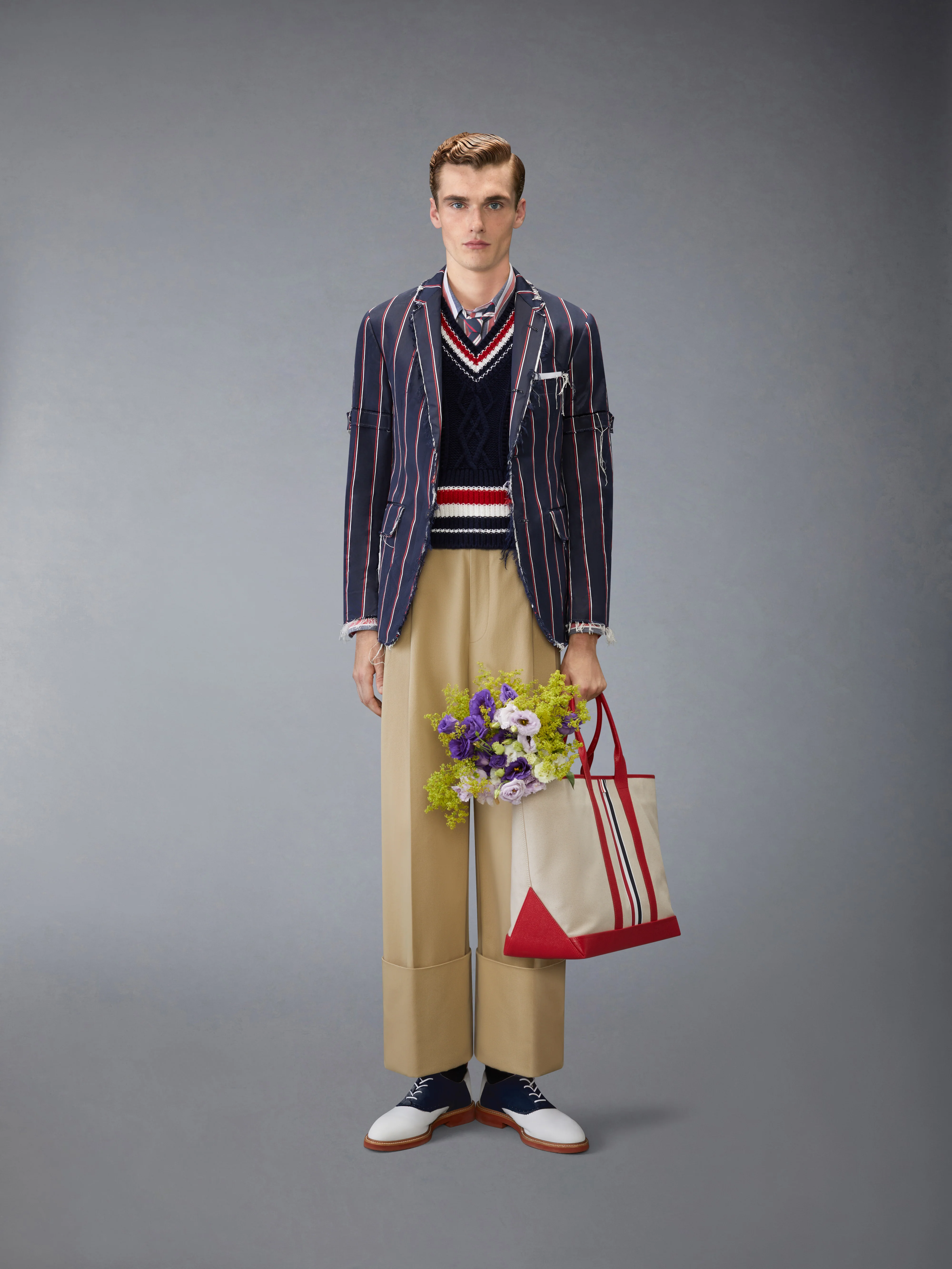 MADRAS COTTON REPP STRIPE ARMBAND SHIRT - Image 4
