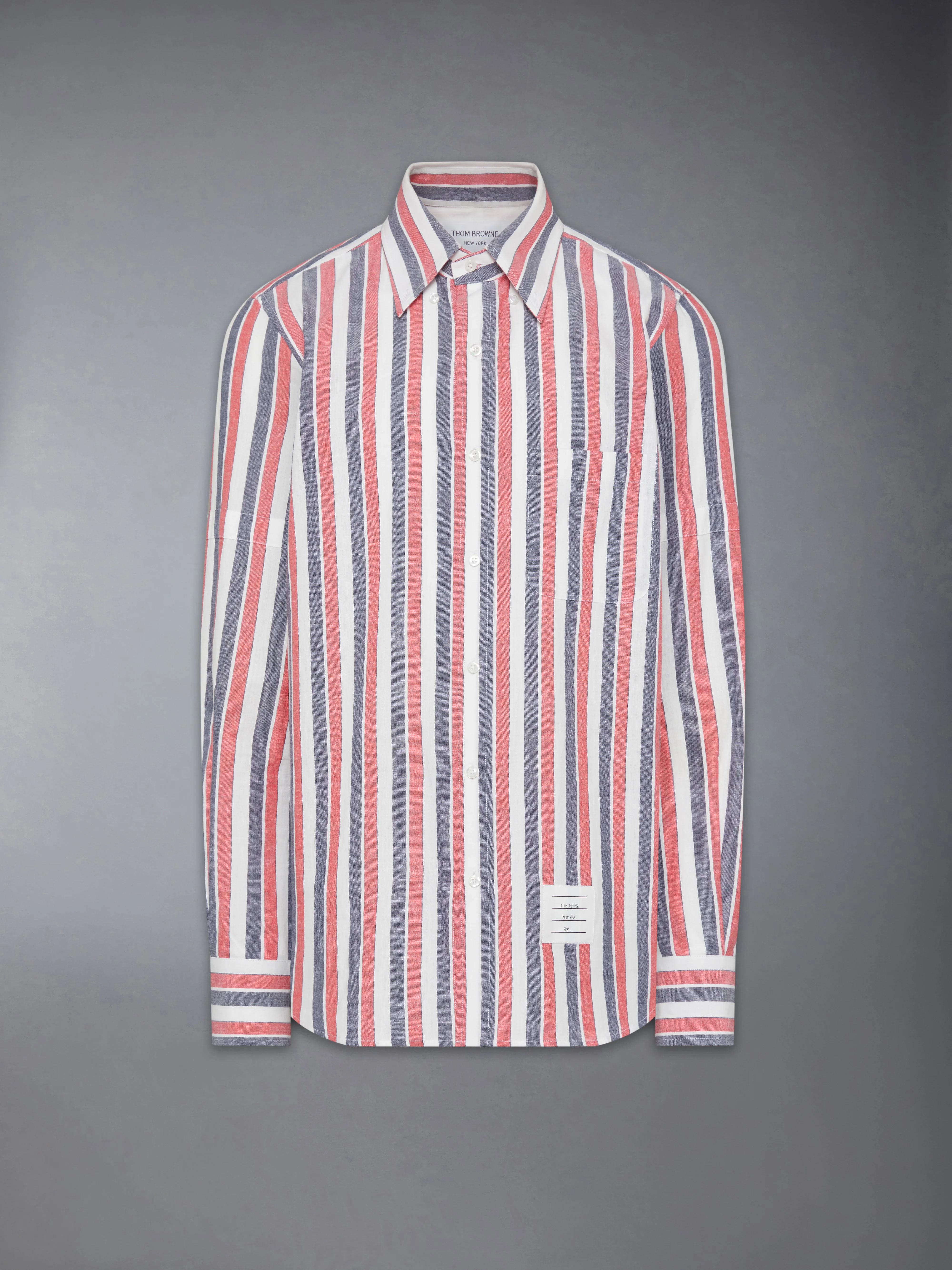 MADRAS COTTON REPP STRIPE ARMBAND SHIRT - Image 7