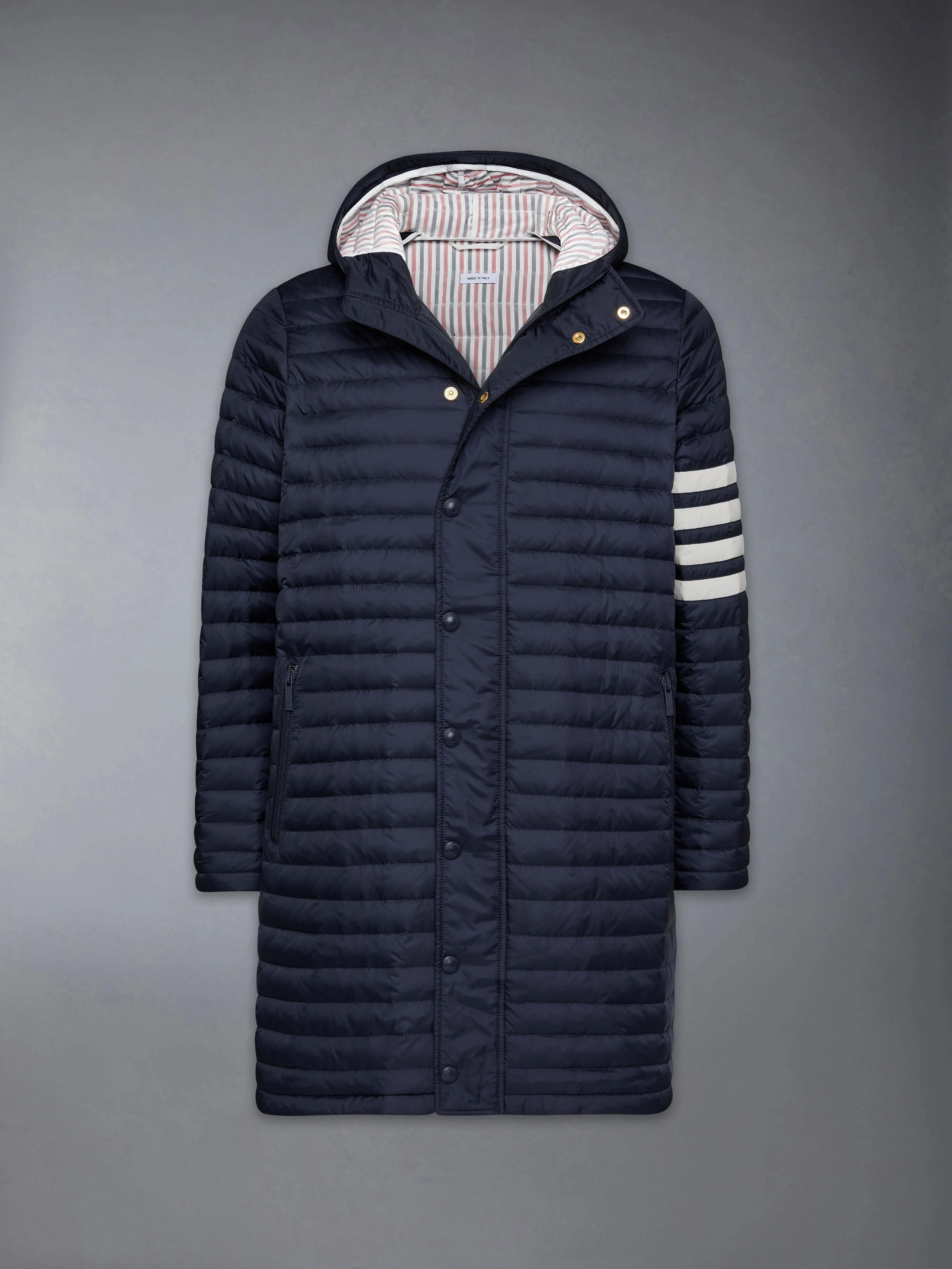 MATTE NYLON 4-BAR QUILTED DOWN FILLED HOODED COAT - Image 8
