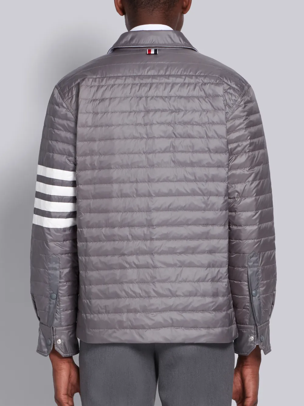 Medium Grey Down Fill 4-Bar Shirt Jacket - Image 3