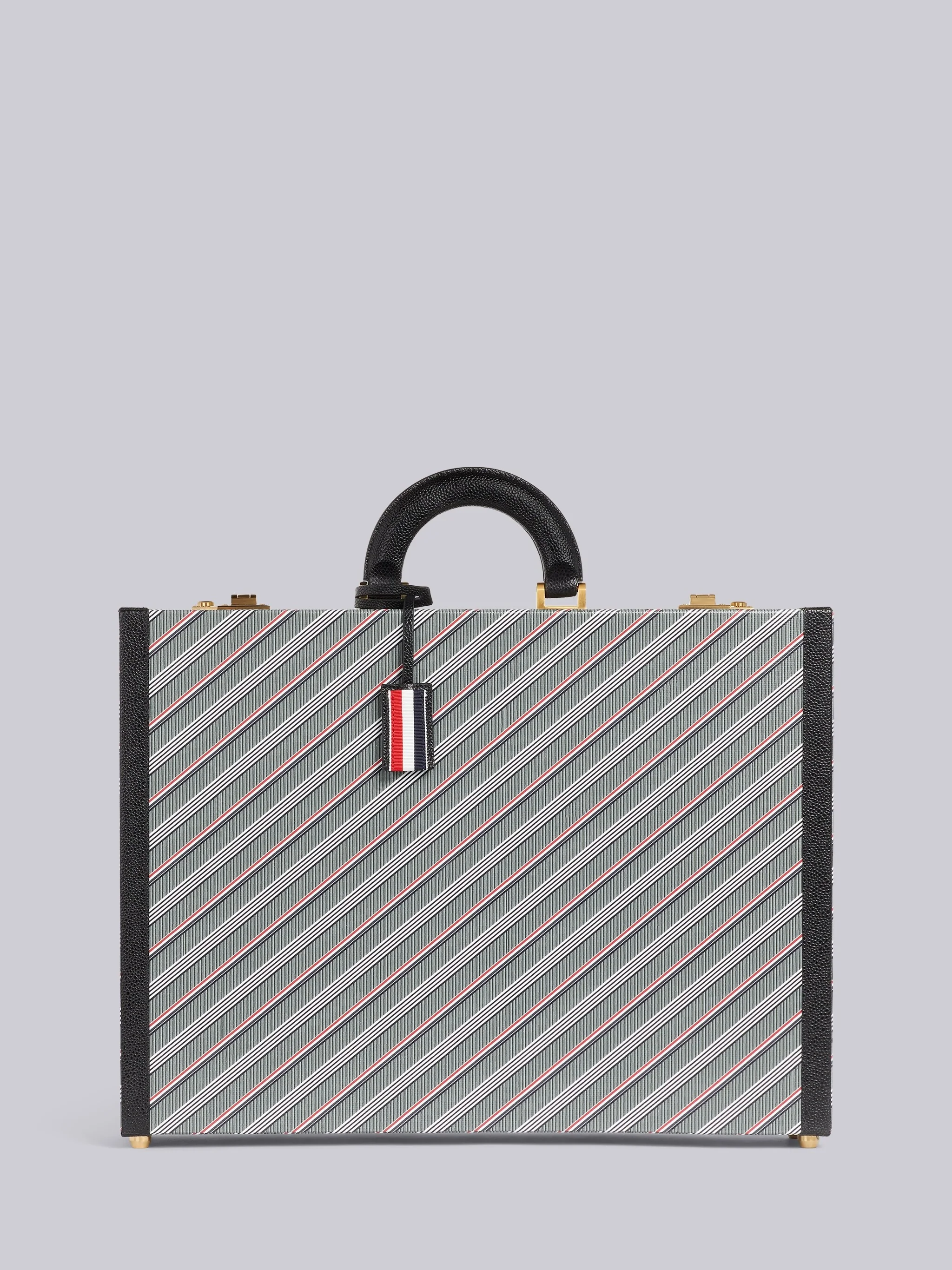 MEDIUM GREY MONOGRAM COATED CANVAS LEATHER FRAME ATTACHE CASE